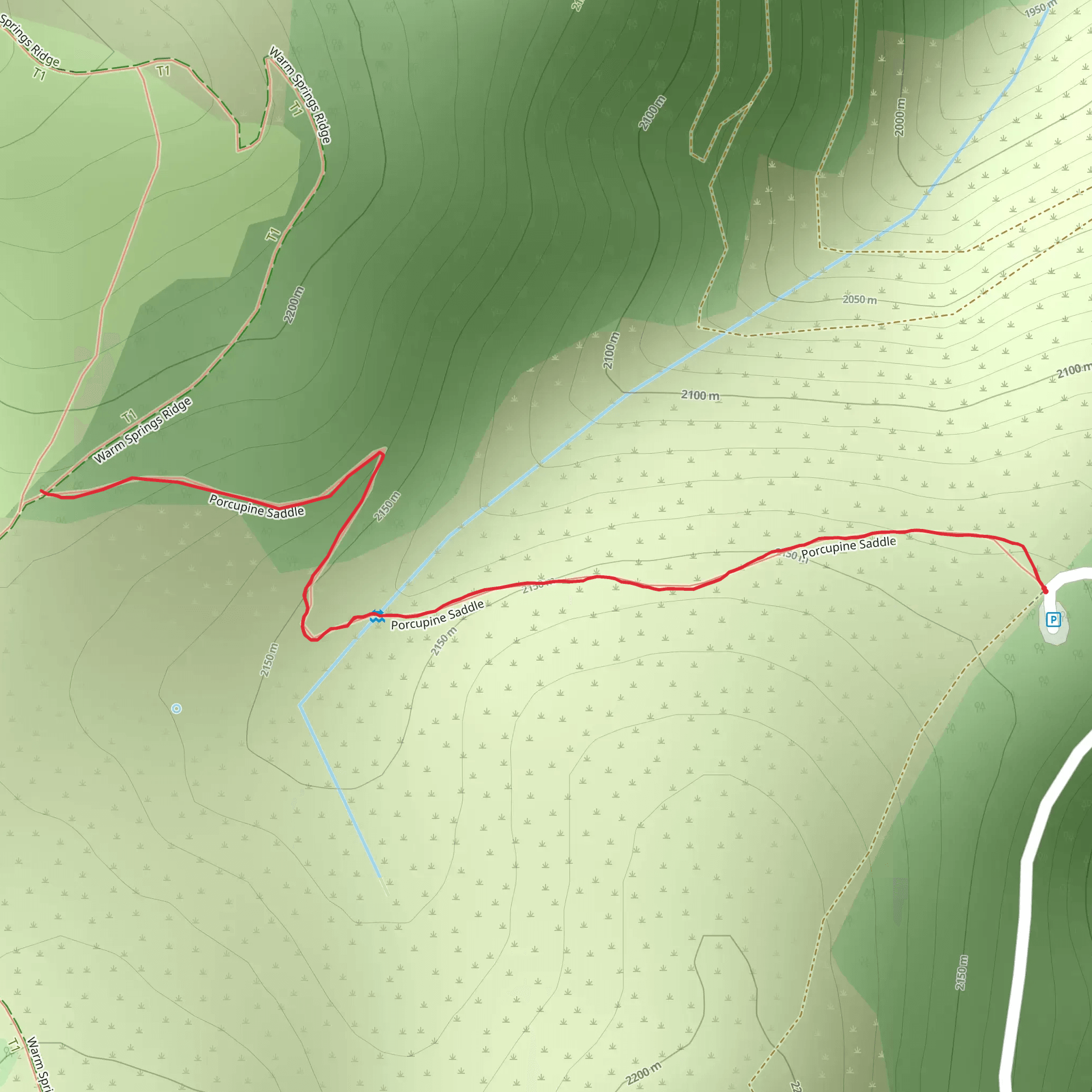 Porcupine Saddle Trail mobile static map