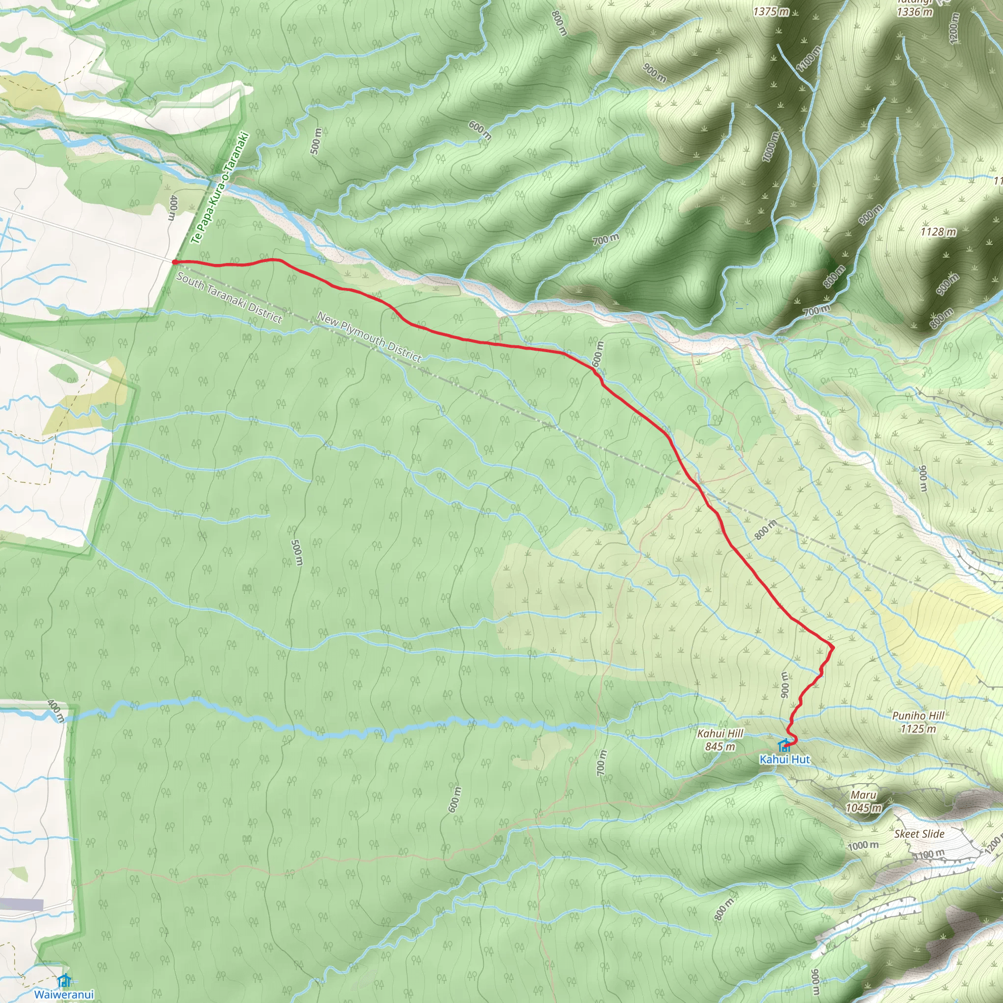 Puniho Track to Kahui Hut mobile static map