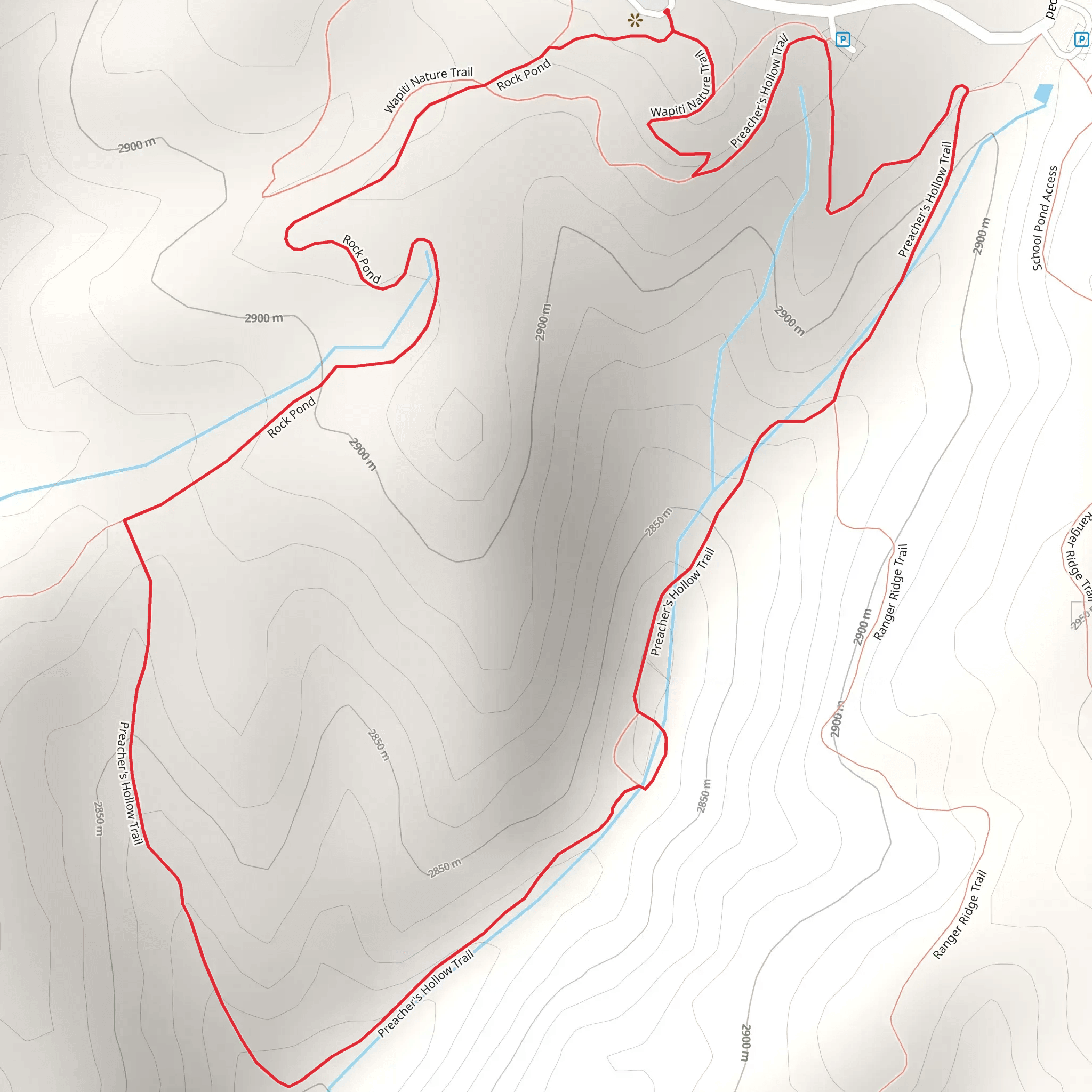 Preacher's Hollow Loop mobile static map