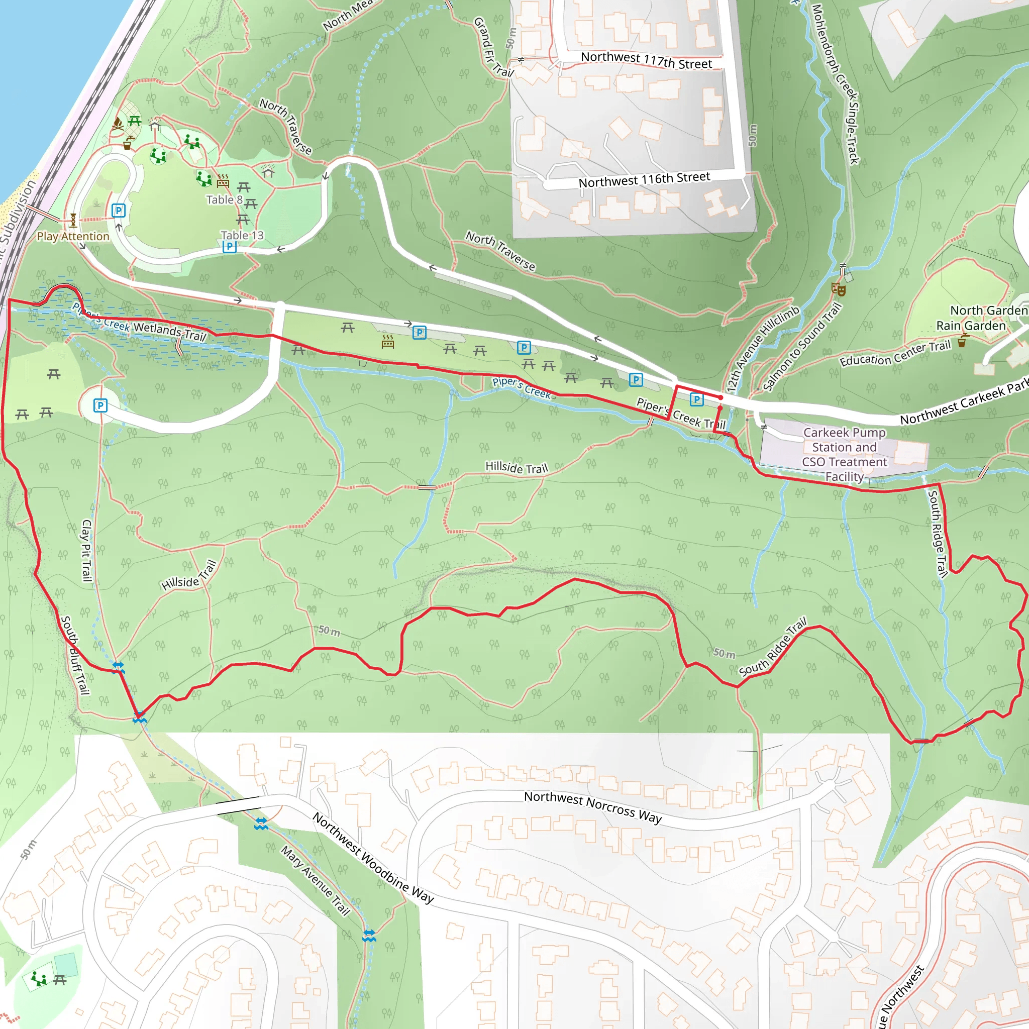 Piper's Creek and South Ridge Trail mobile static map