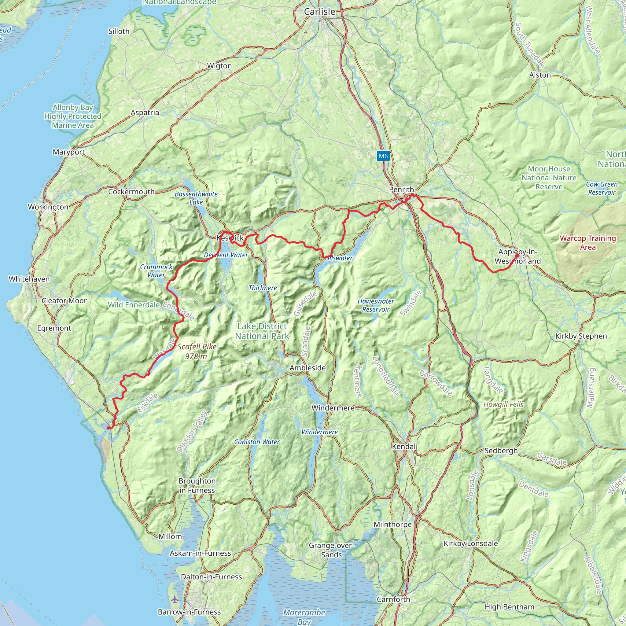 Cumberland Way mobile static map