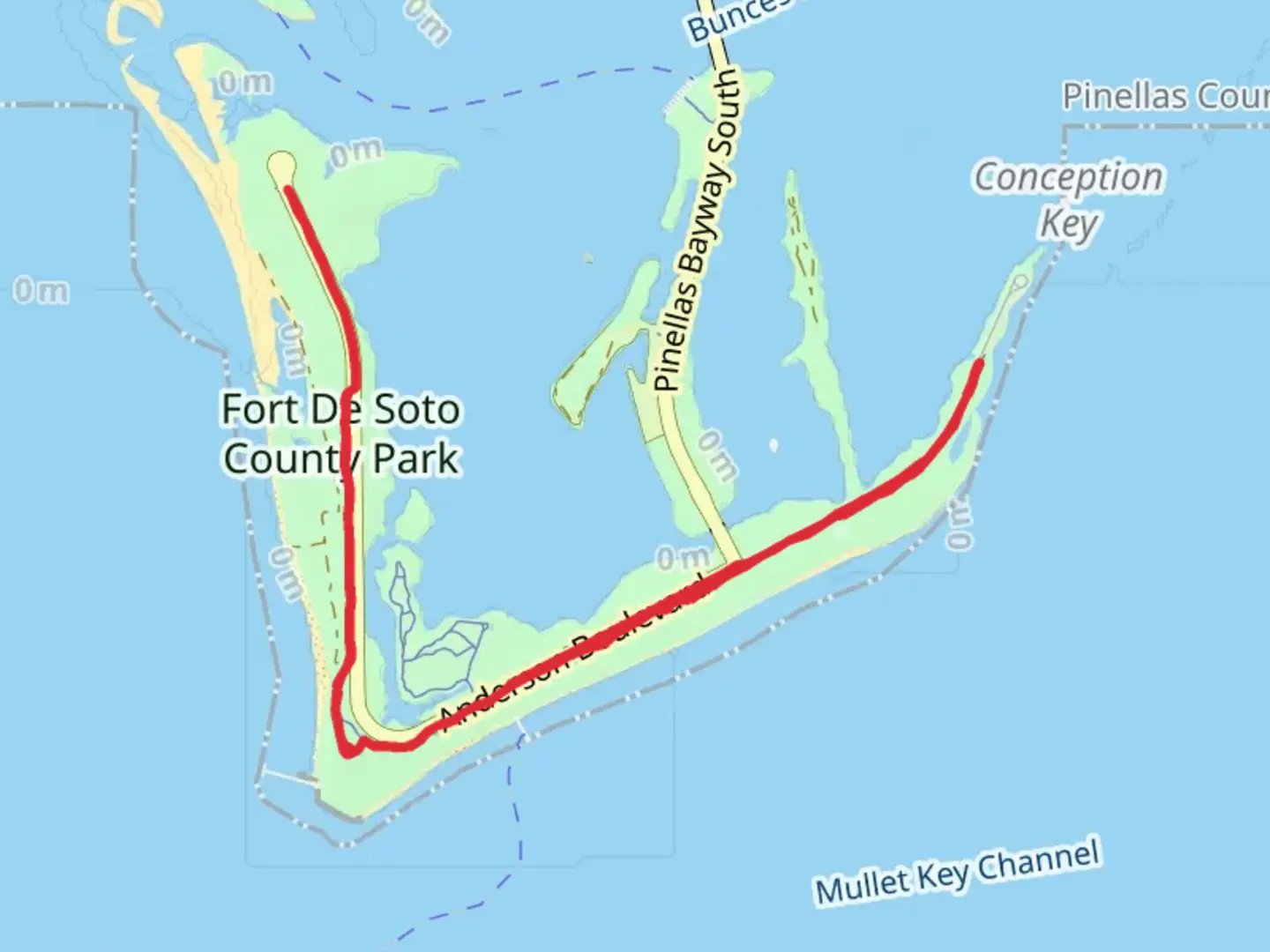 An image depicting the trail Fort De Soto Recreational Trail and its surrounding area.