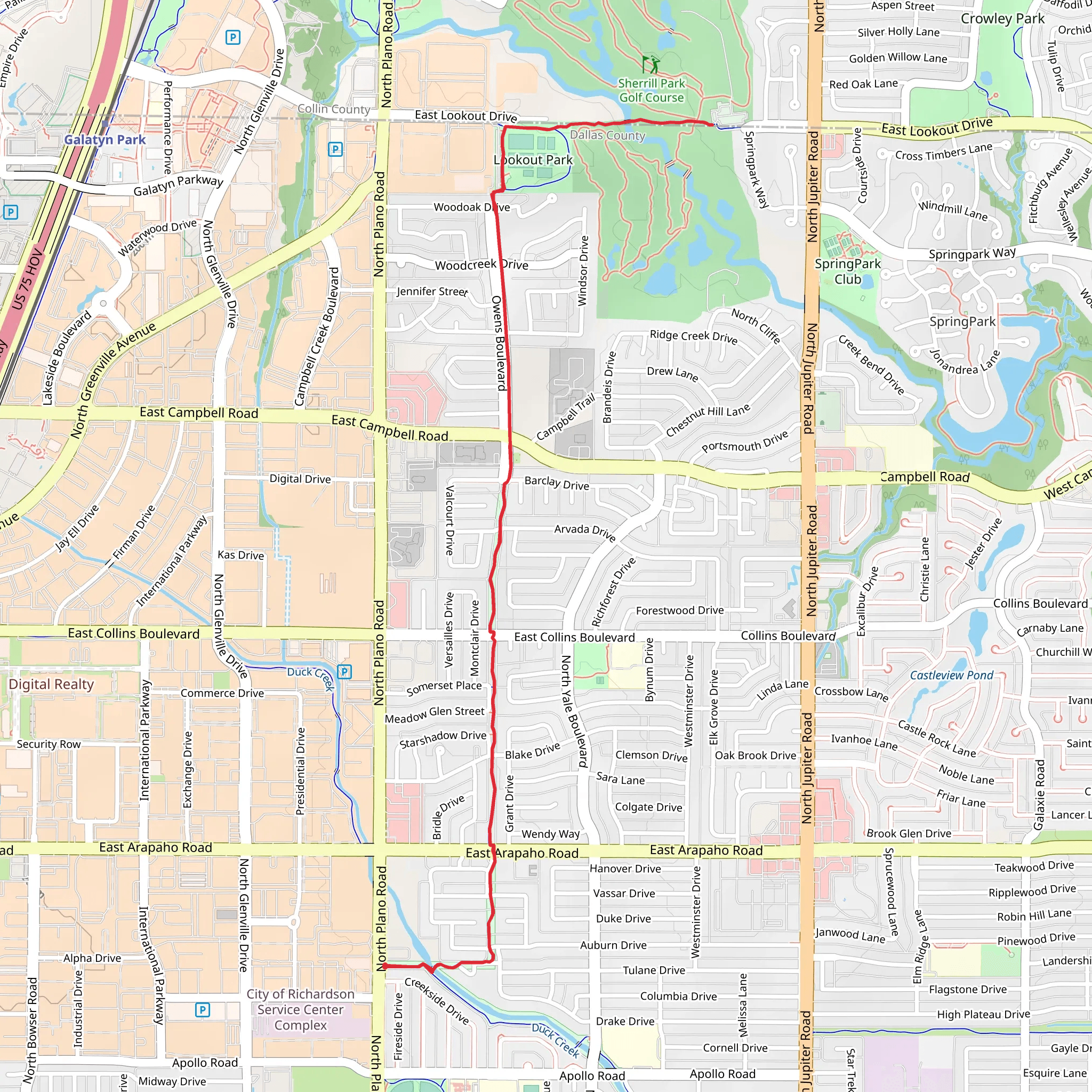 Owens Trail mobile static map