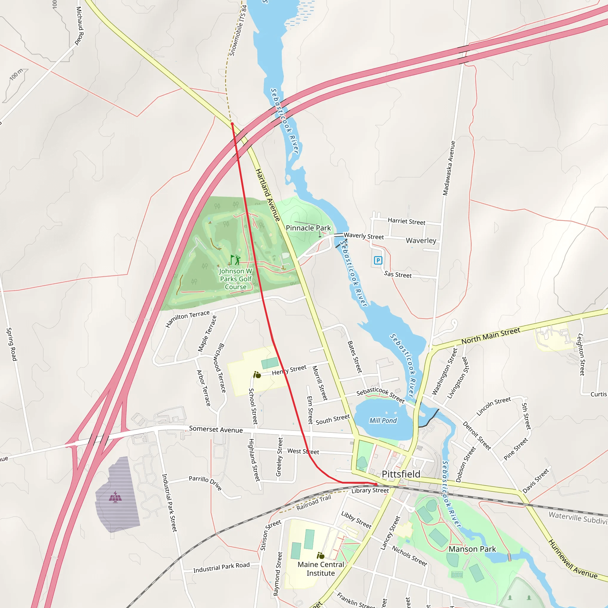 Snowmobile Pittsfield Trail mobile static map