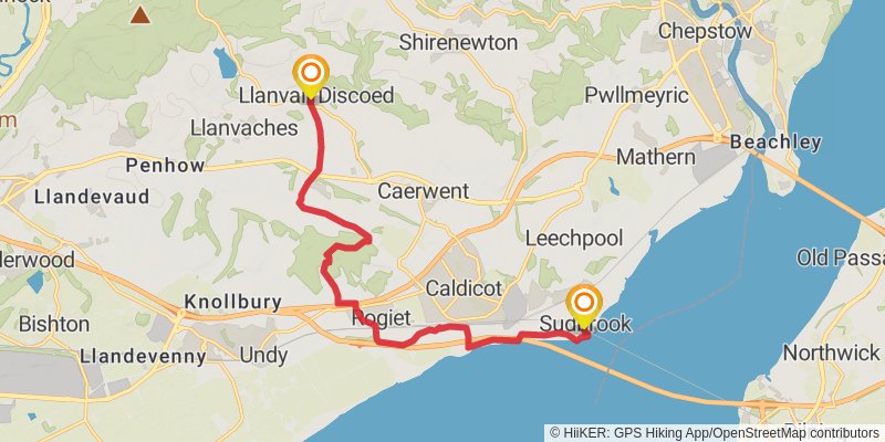 Monmouthshire Way stage 11 Map