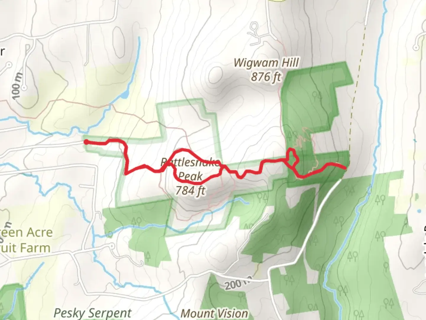 An image depicting the trail Rattlesnake Peak Loop Trail and its surrounding area.