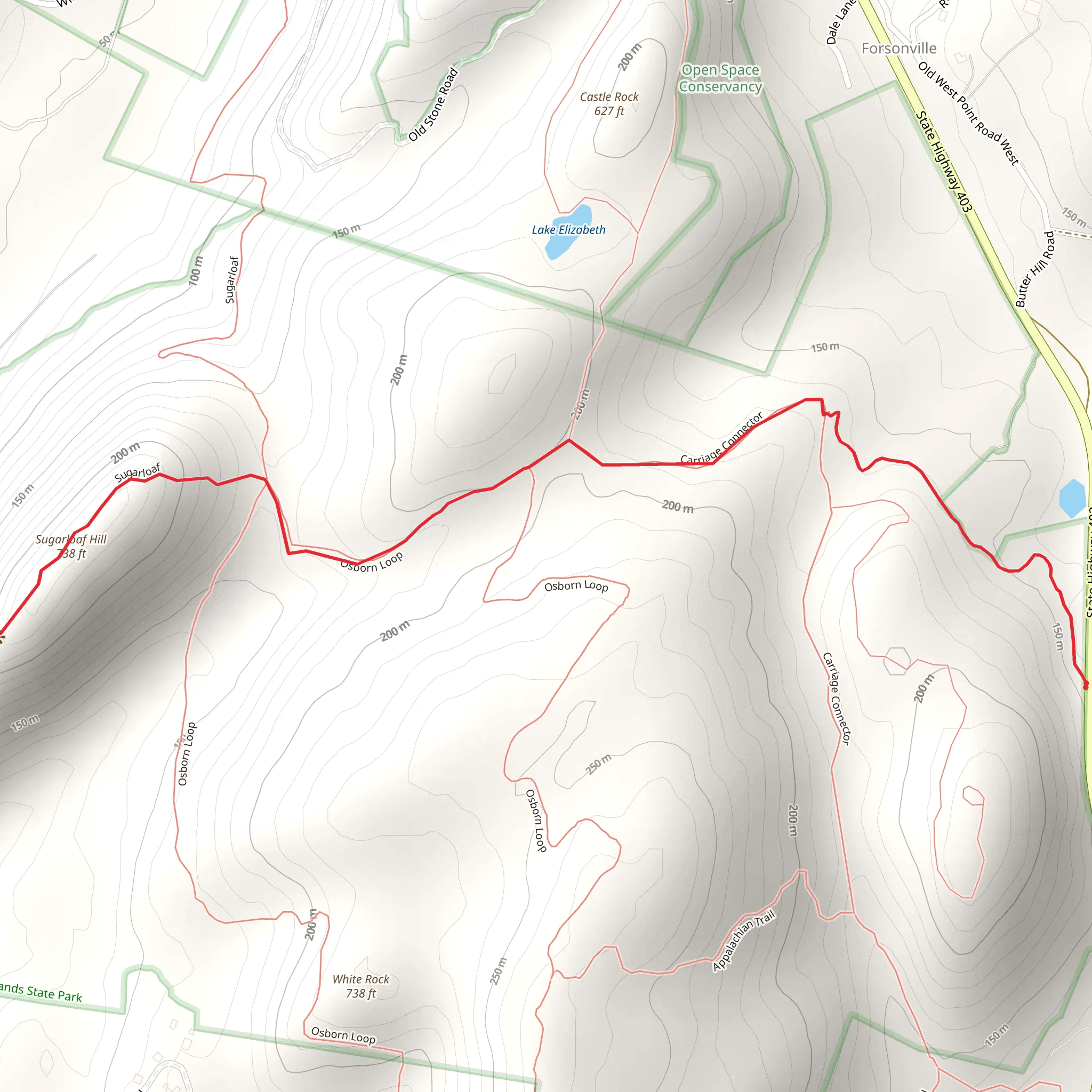 Sugarloaf Hill from State Highway 403 mobile static map