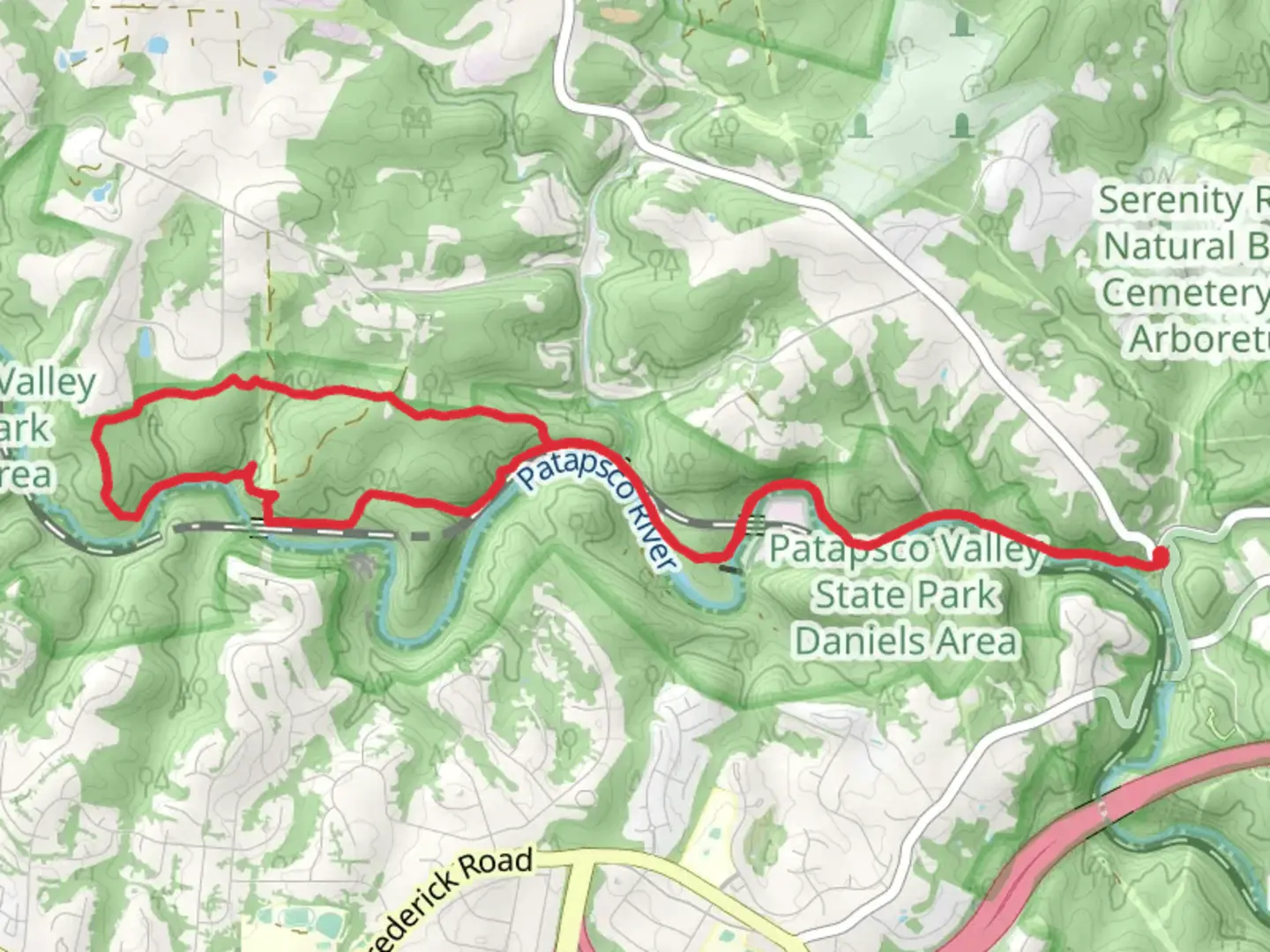 An image depicting the trail Thru Trail and Hell of the North Loop and its surrounding area.
