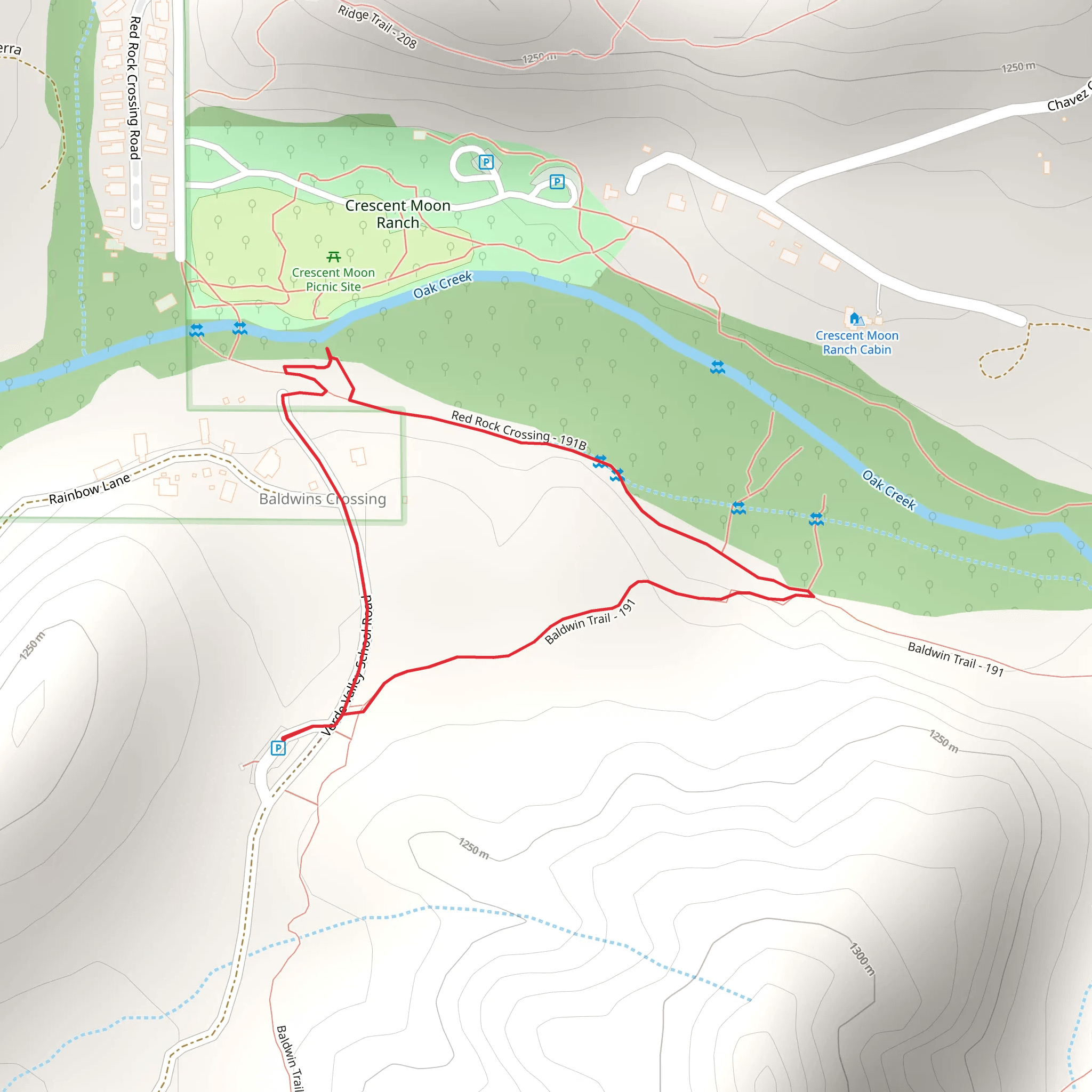 Baldwin Loop Trail mobile static map