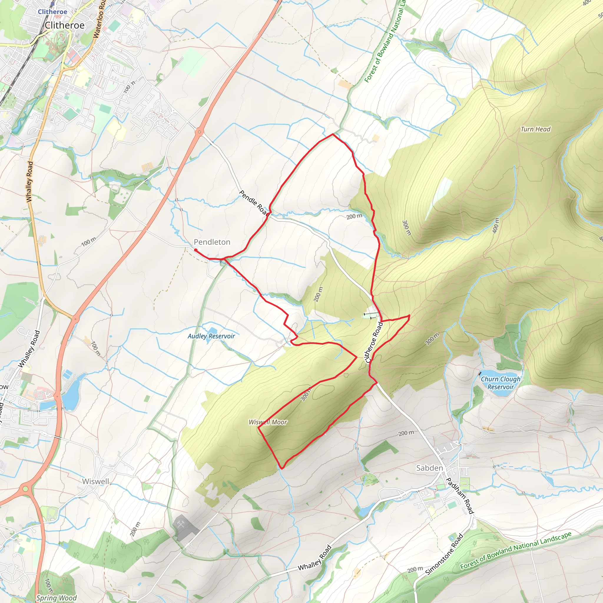 Nick of Pendle from Pendleton mobile static map