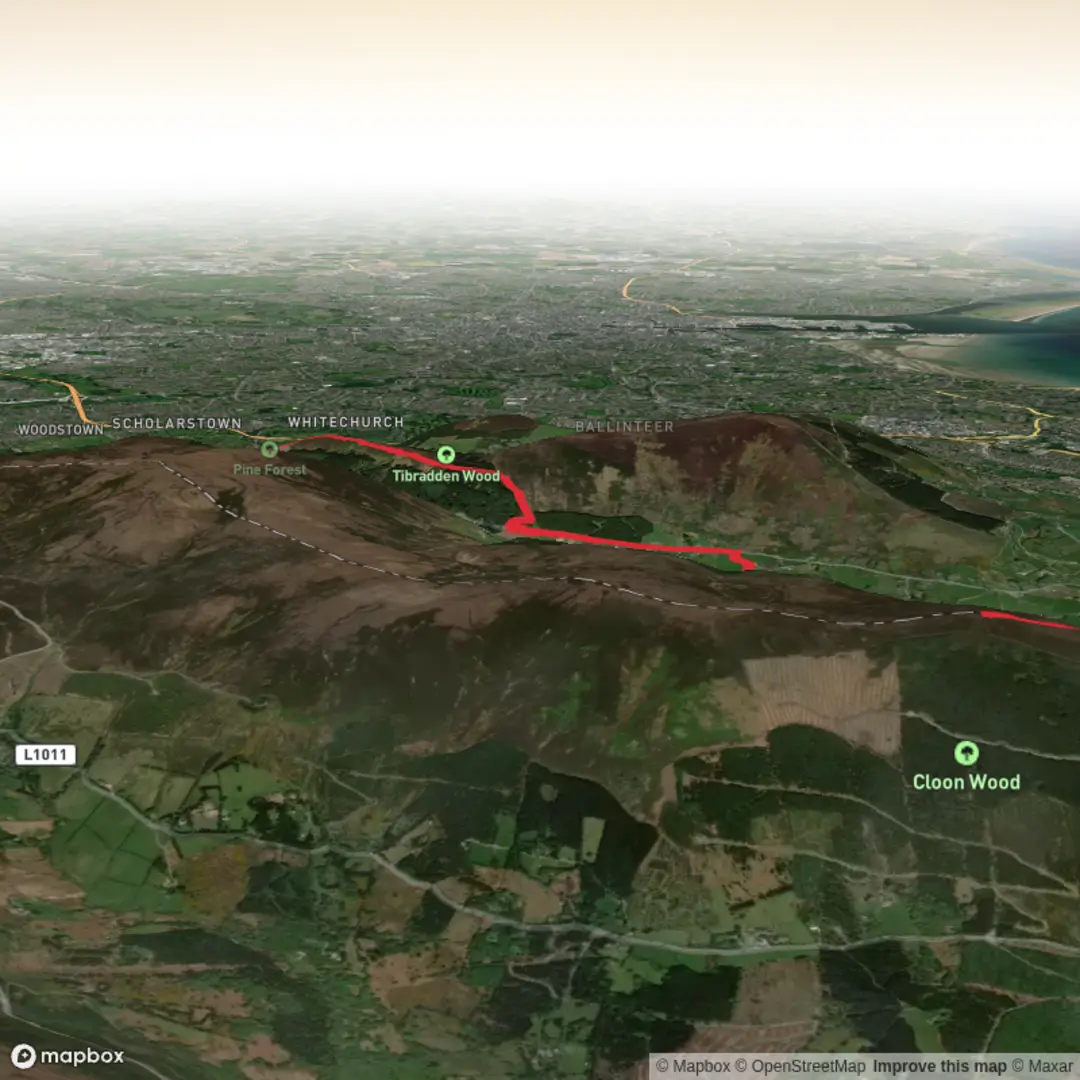An image depicting the trail Tibradden to Prince William’s Seat and its surrounding area.