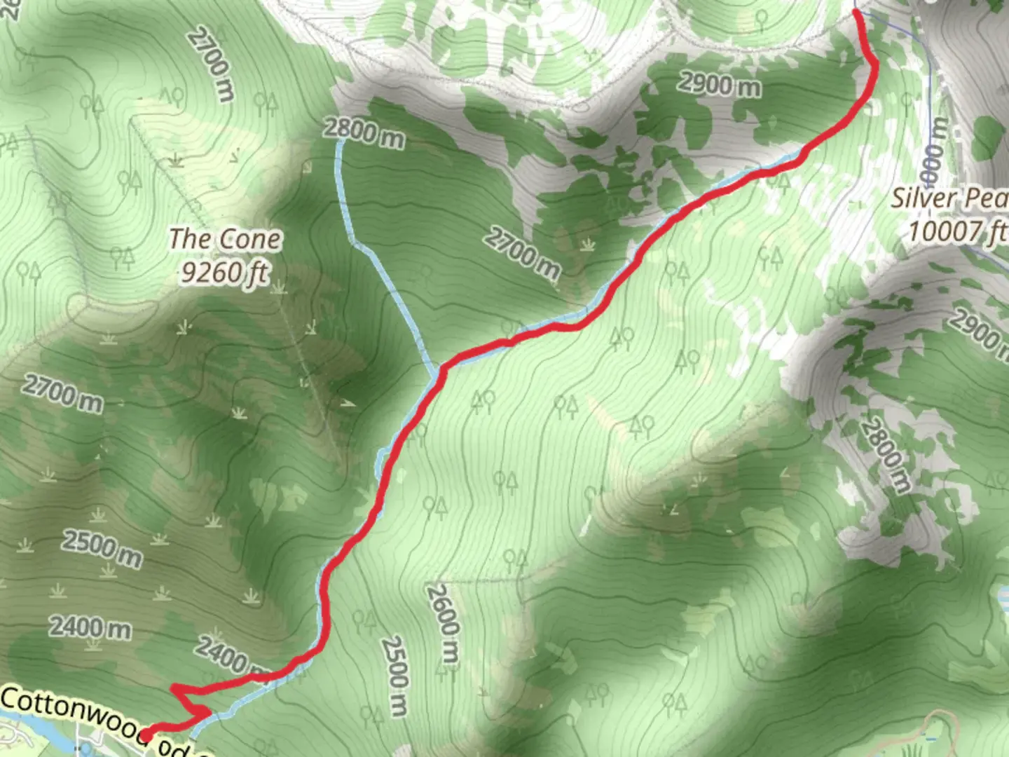 An image depicting the trail Desolation Peak via Beartrap Fork Trail and its surrounding area.