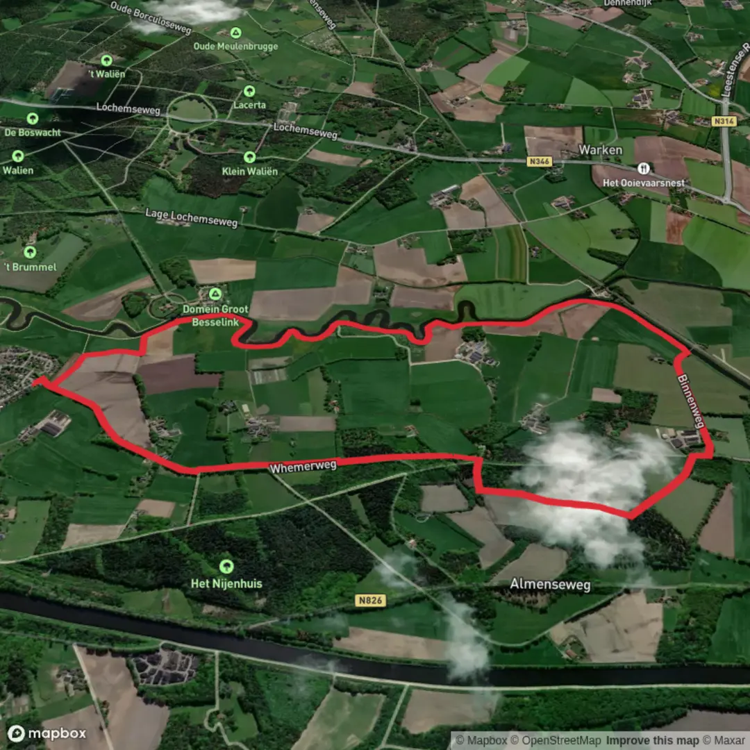 An image depicting the trail Berkel Loop Route and its surrounding area.