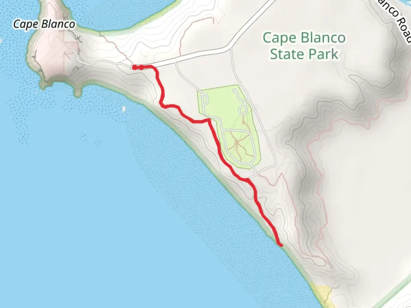 An image depicting the trail Lighthouse Trail and Beach Trail and its surrounding area.