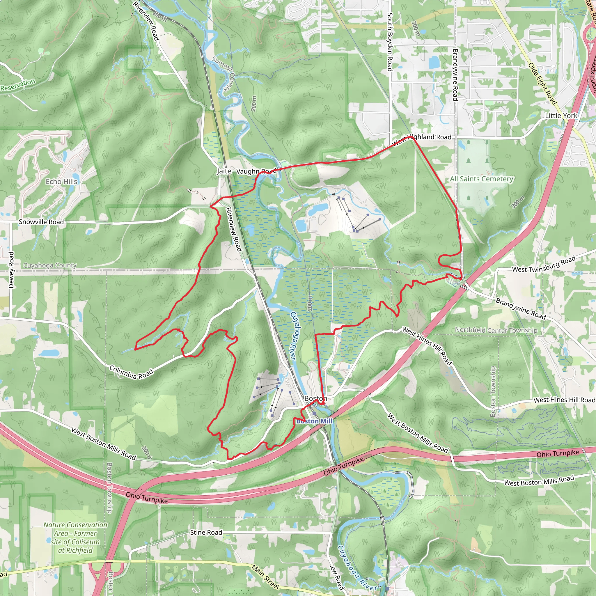 Buckeye and Brandywine Gorge Loop Trail mobile static map