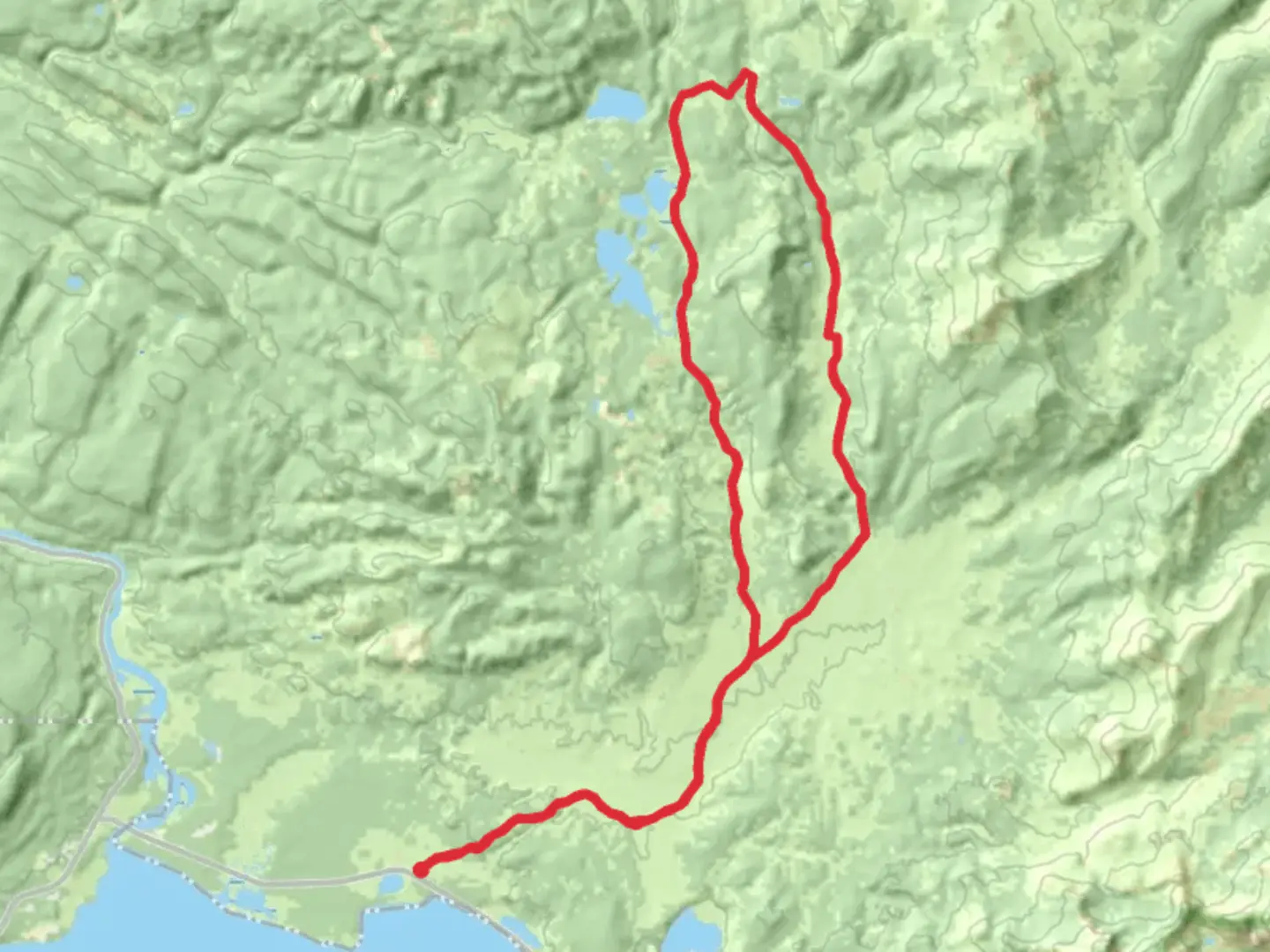 An image depicting the trail Pelican Valley and Astringent Creek Loop Trail and its surrounding area.