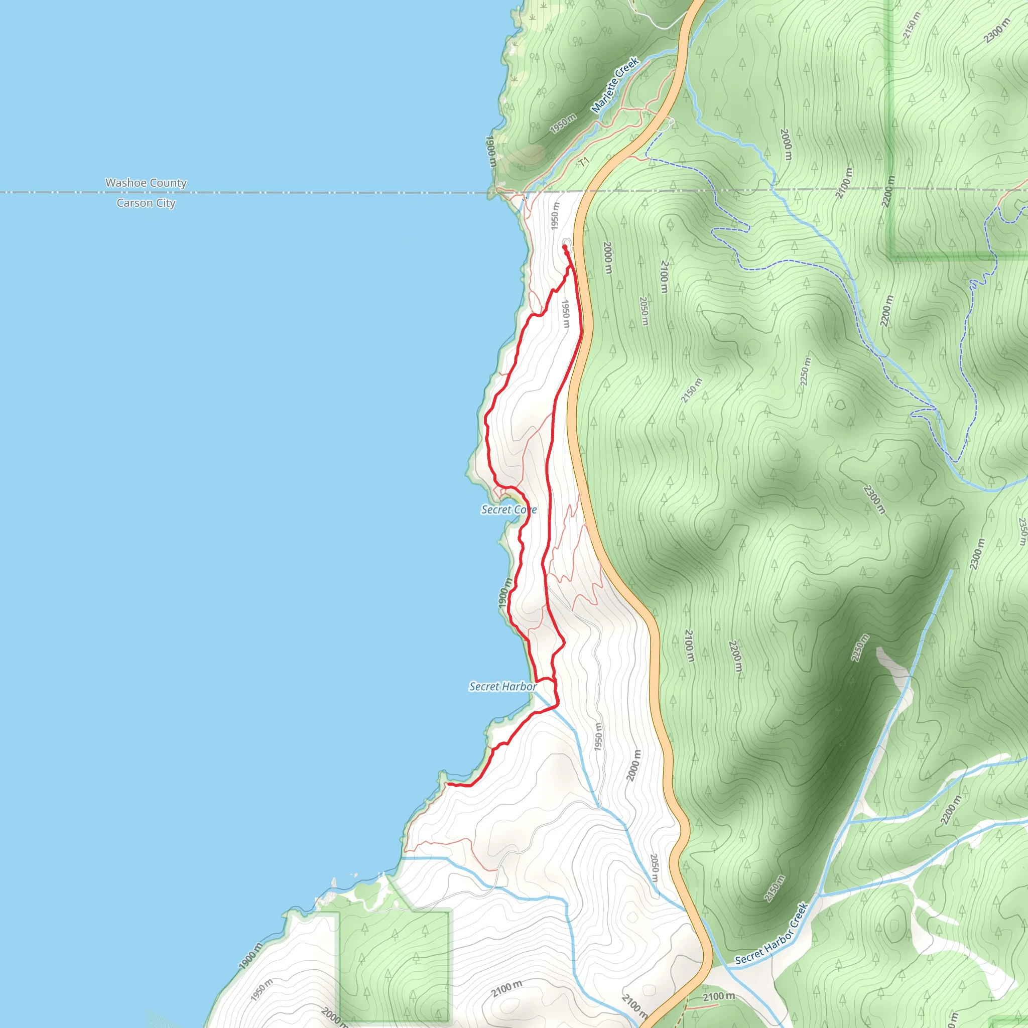 Loop beside Secret Harbour and Secret Cove mobile static map