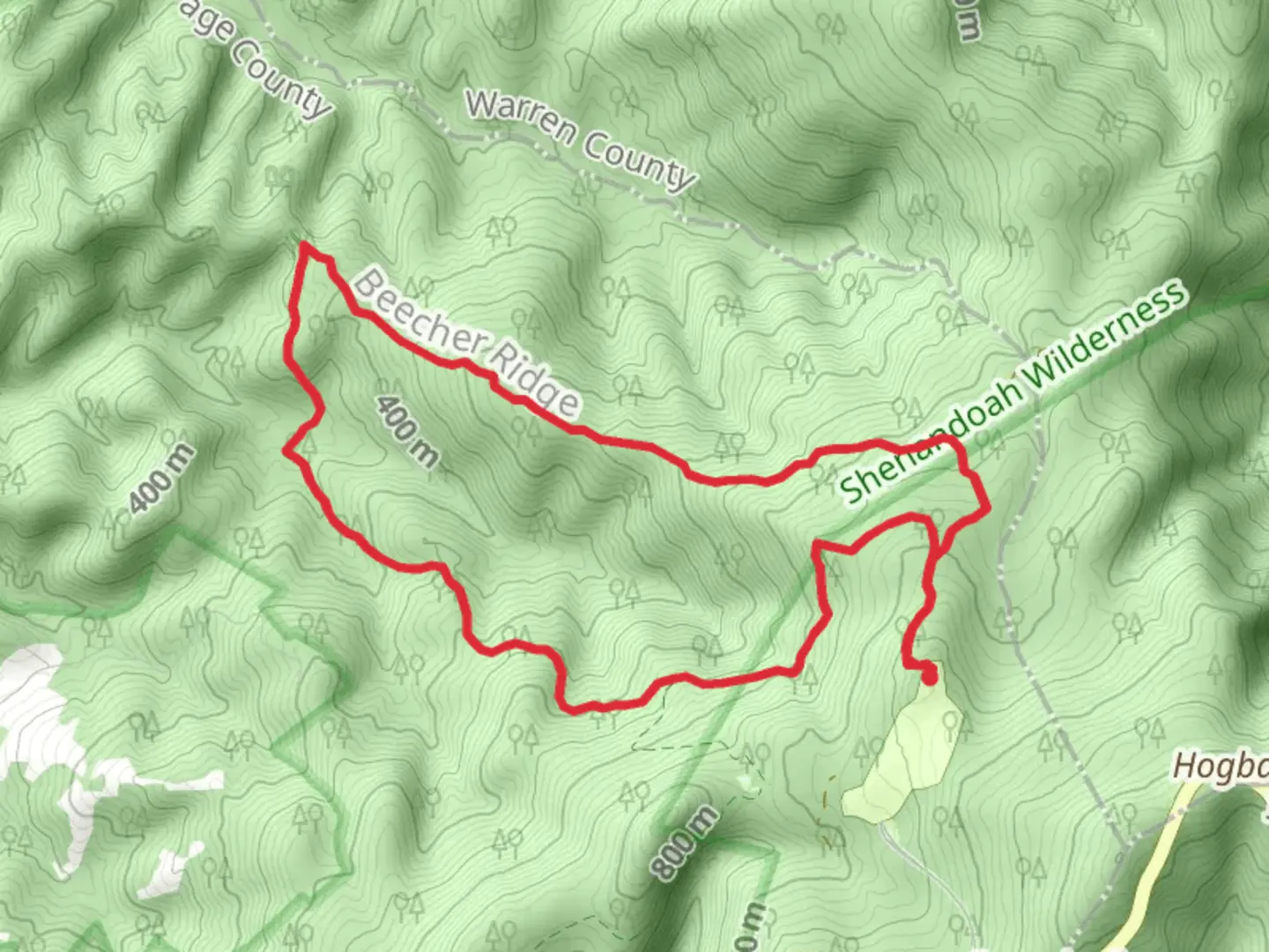 An image depicting the trail Beecher Ridge and Weddlewood Loop Trail and its surrounding area.