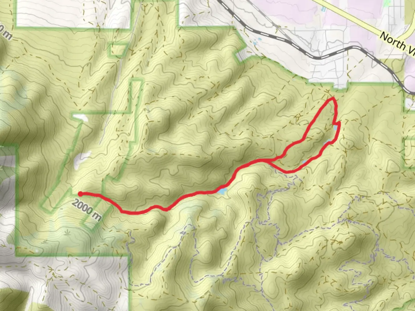 An image depicting the trail Peavine Road Loop and its surrounding area.