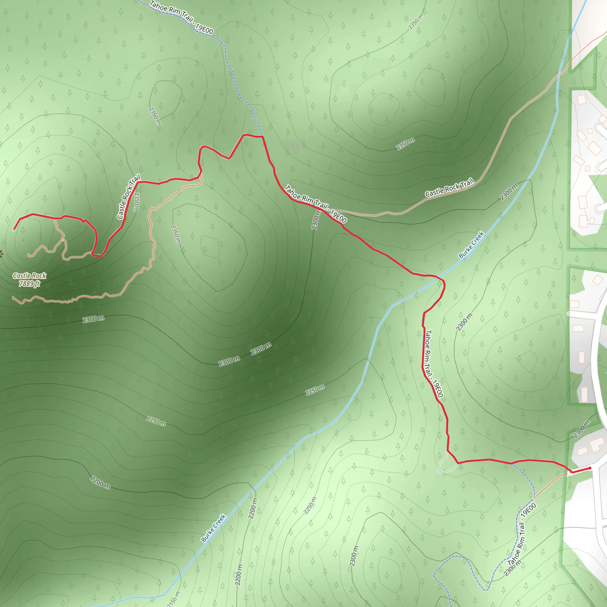 Castle Rock via Tahoe Rim Trail mobile static map