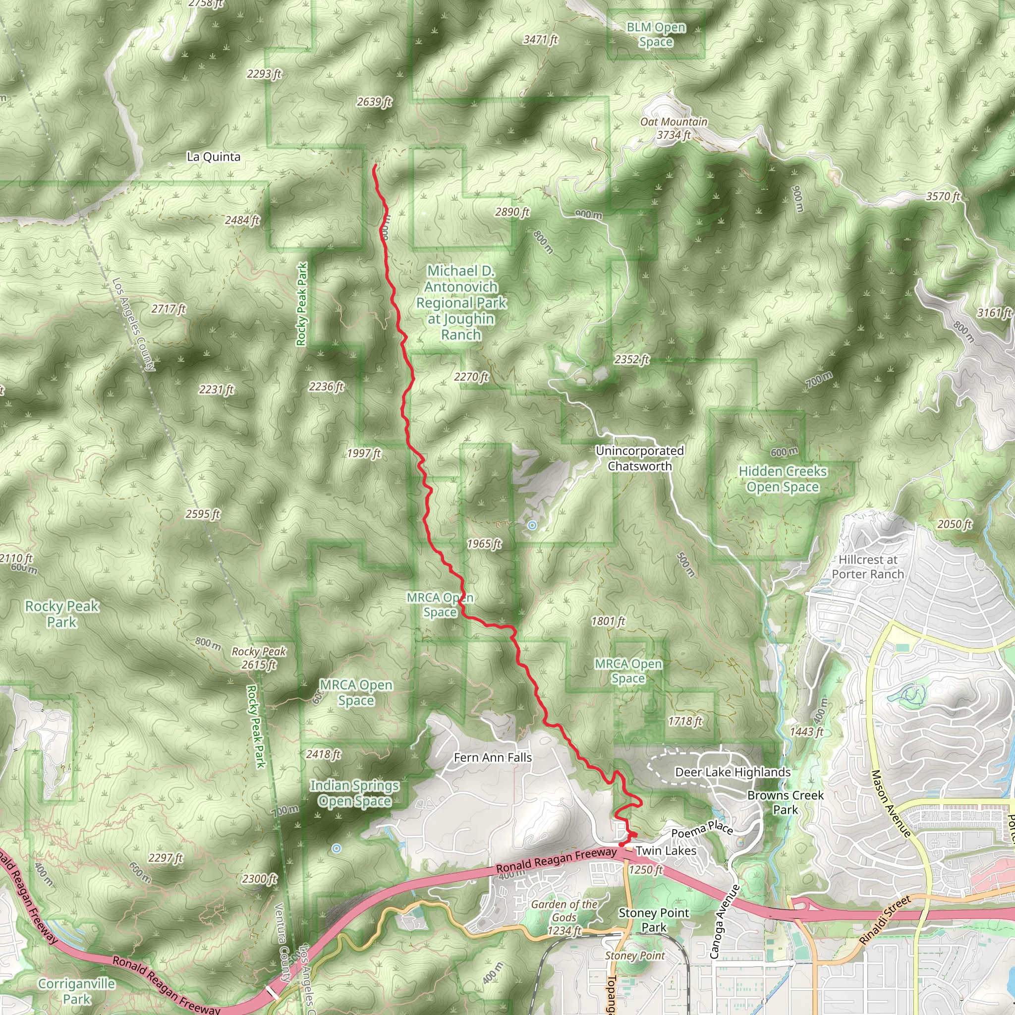 Santa Susana Pass Trail mobile static map