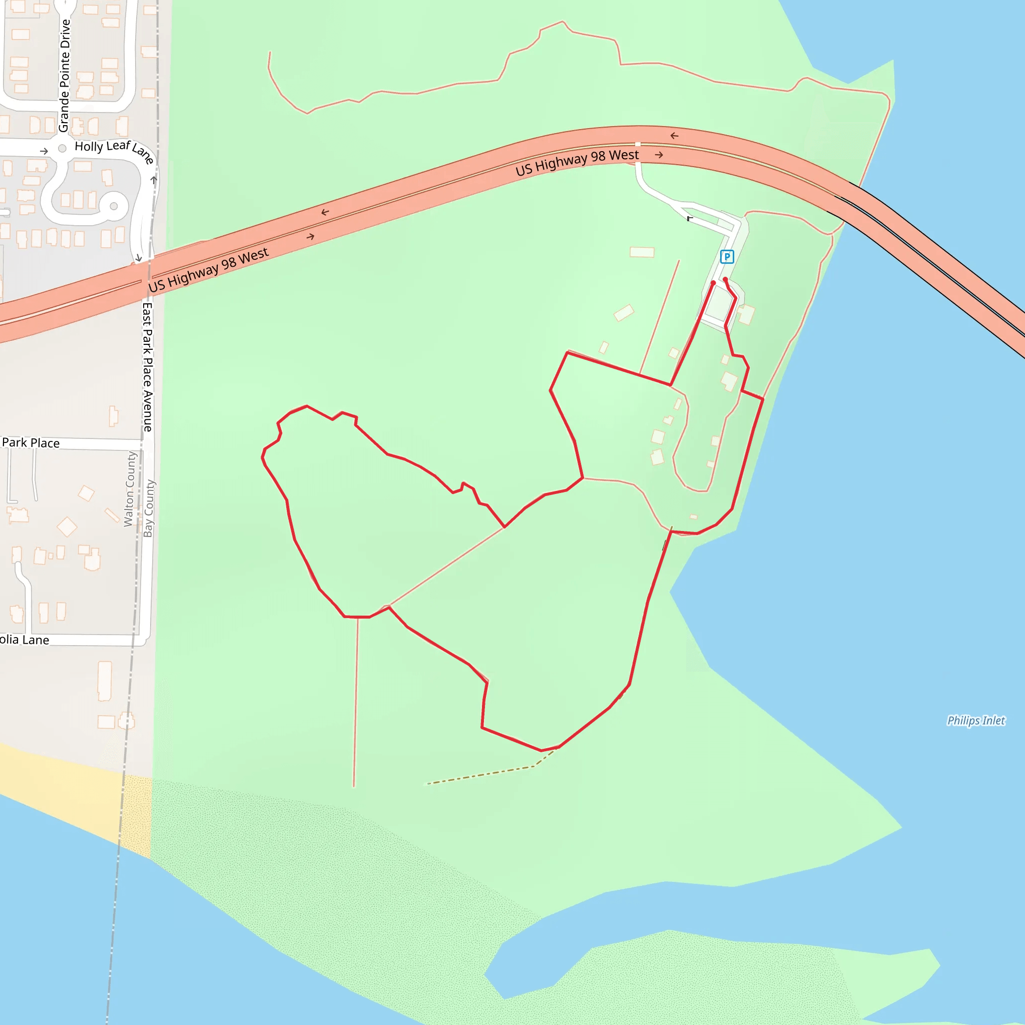 Camp Helen State Park Loop mobile static map