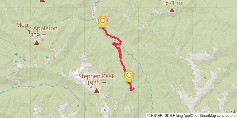 Long Ridge via Elwha River Trail stage 3 Map