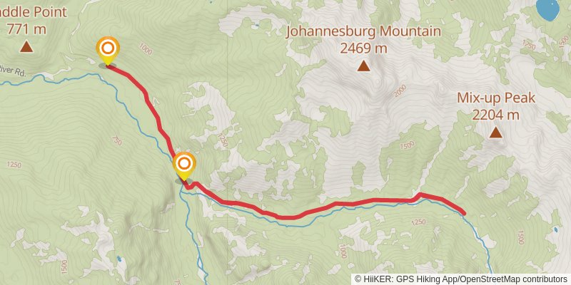 Middle Fork Cascade Trail stage 2 Map