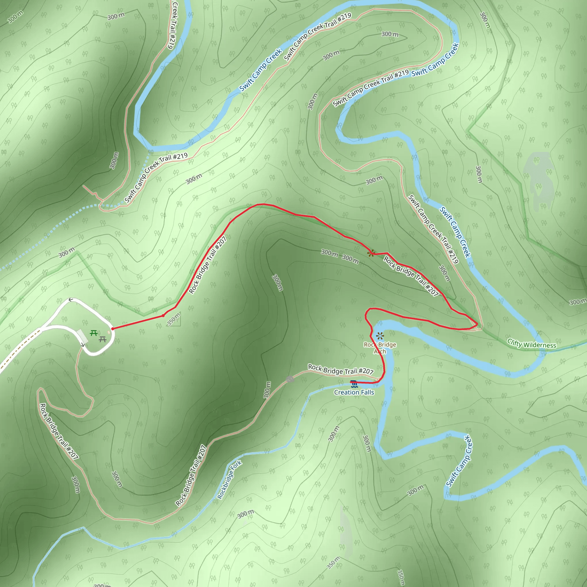 Rock Bridge Falls mobile static map