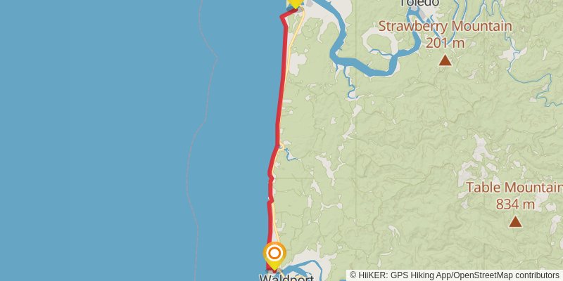 Oregon Coast Trail stage 14 Map