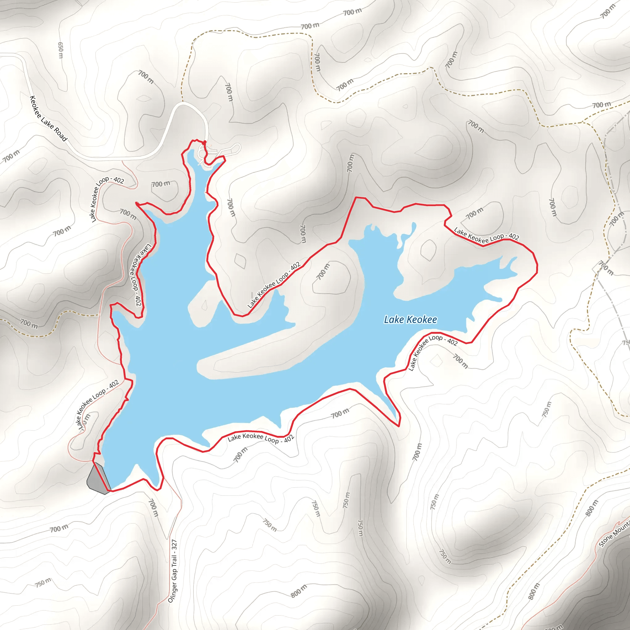 Lake Keokee Loop mobile static map