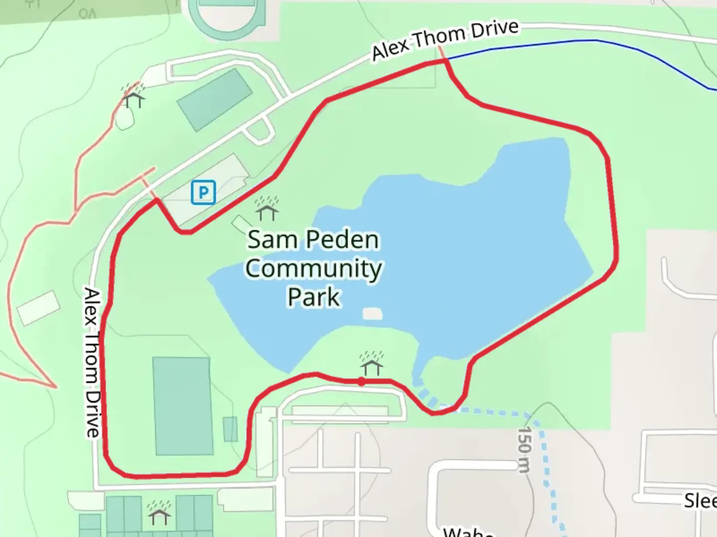 An image depicting the trail Kiwanis Lake Loop and its surrounding area.