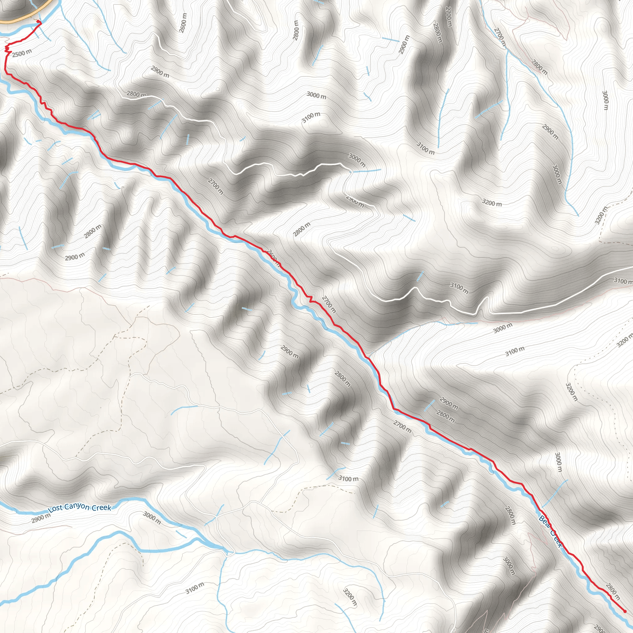 Bear Creek Trail - Short mobile static map