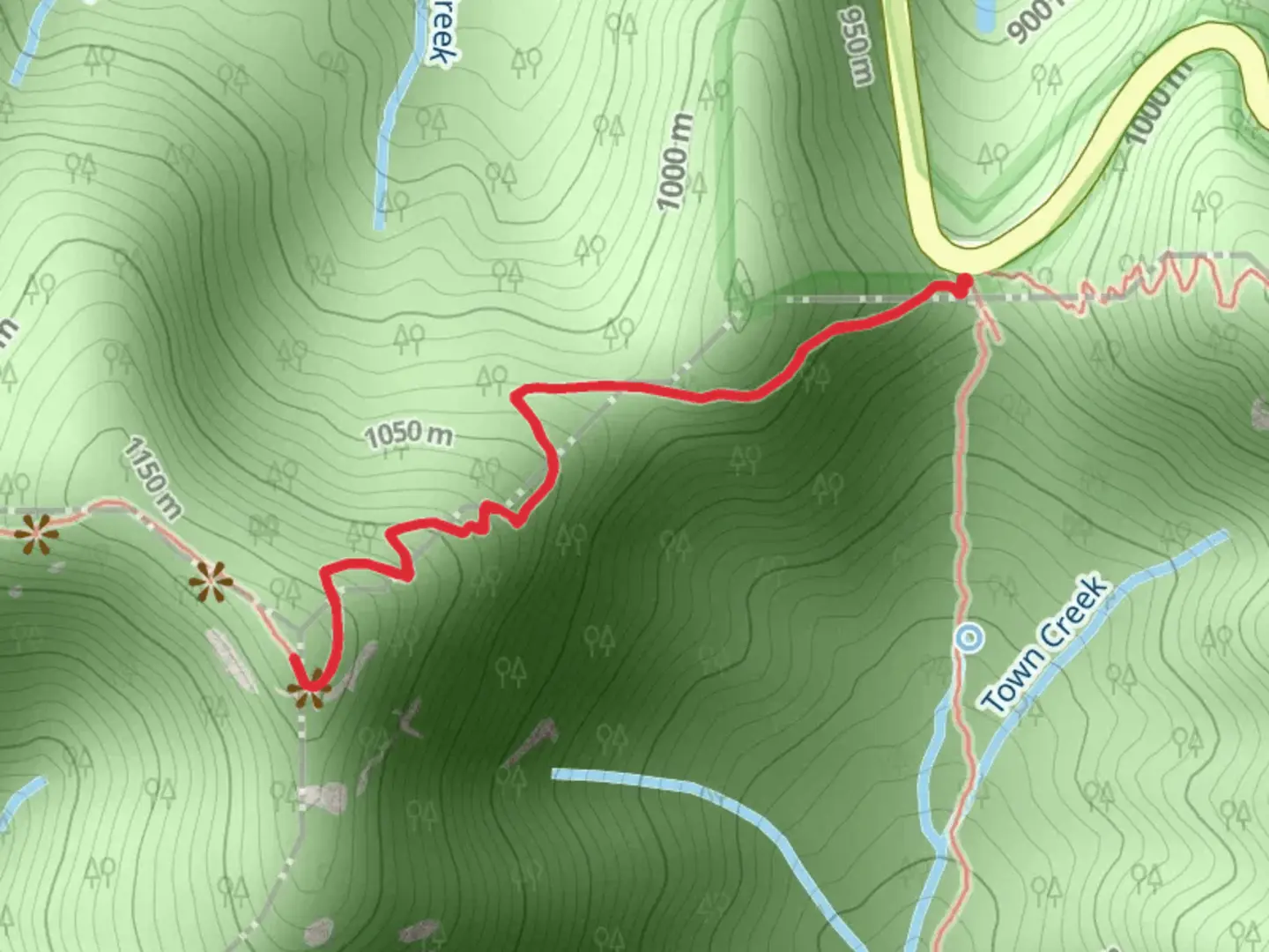 An image depicting the trail Cowrock via Appalachian Trail and its surrounding area.