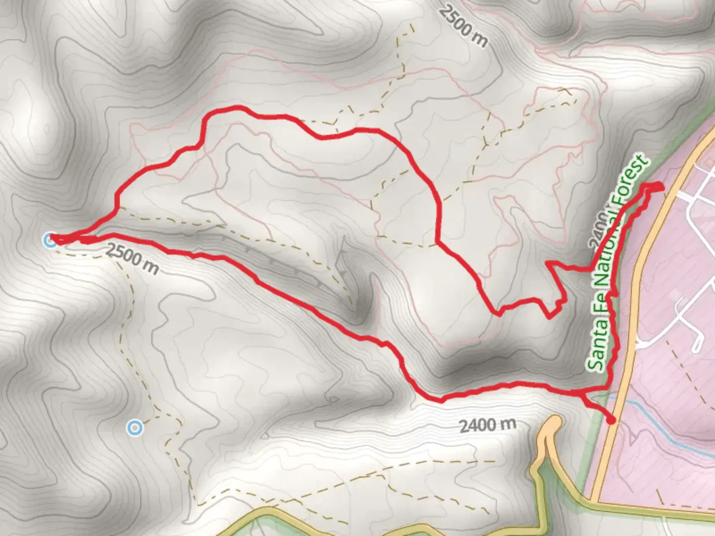 An image depicting the trail Water Canyon and American Springs Loop Trail and its surrounding area.