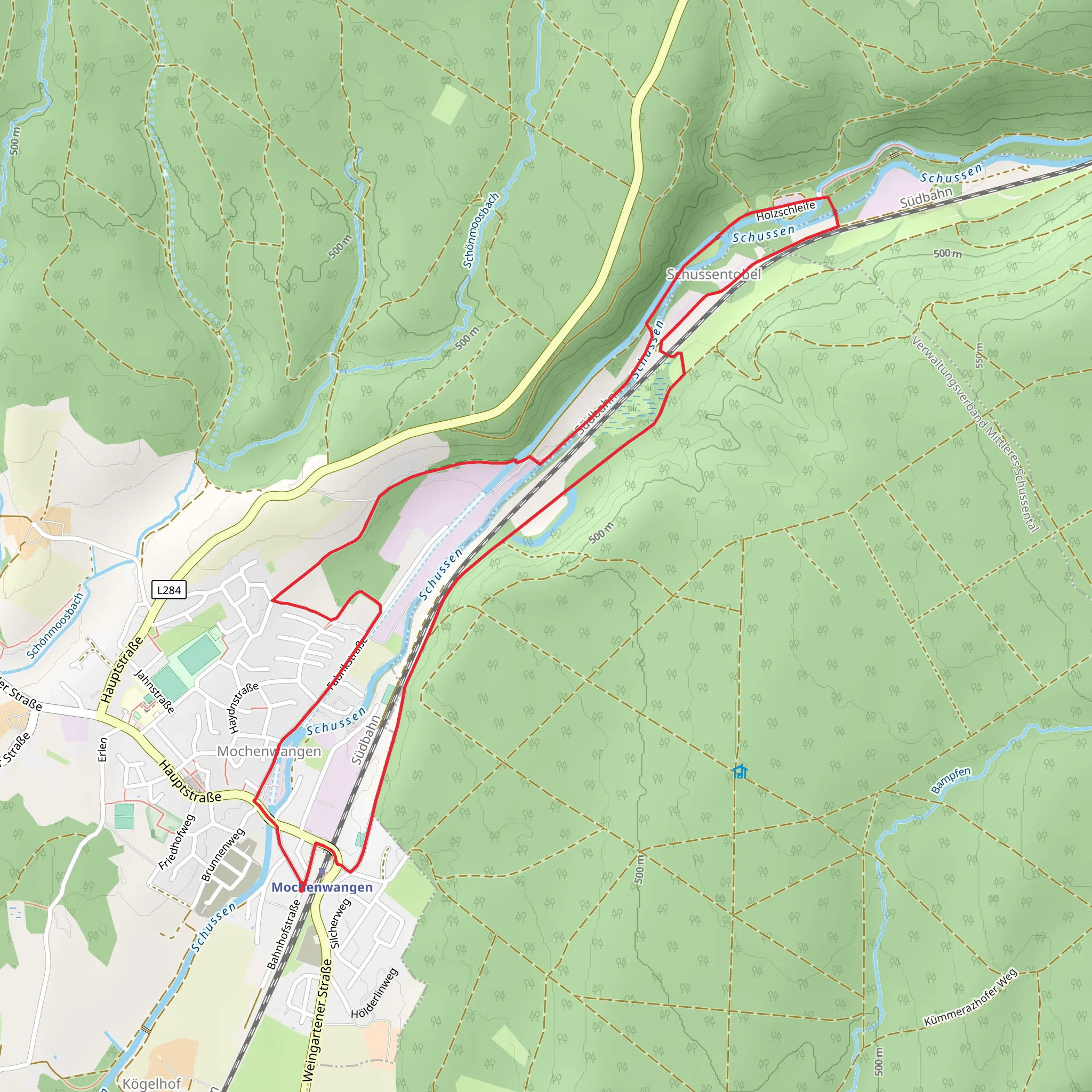 Wolpertswende to Schussentobel Loop via River Schussen mobile static map