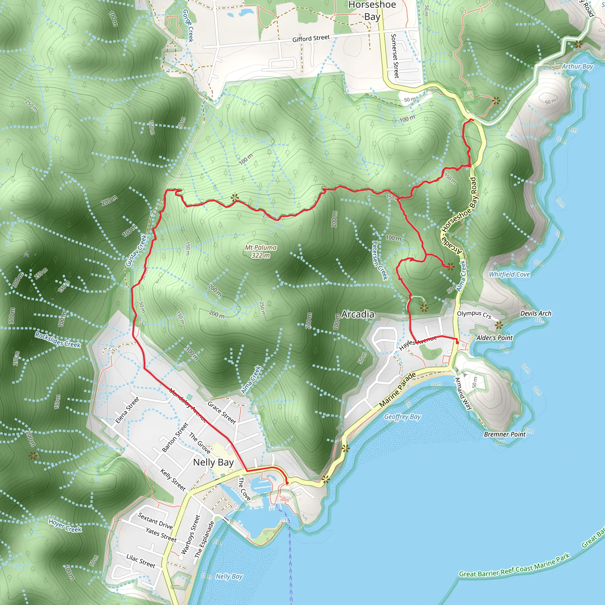 Forts Junction - Nelly Bay - Arcadia Track mobile static map