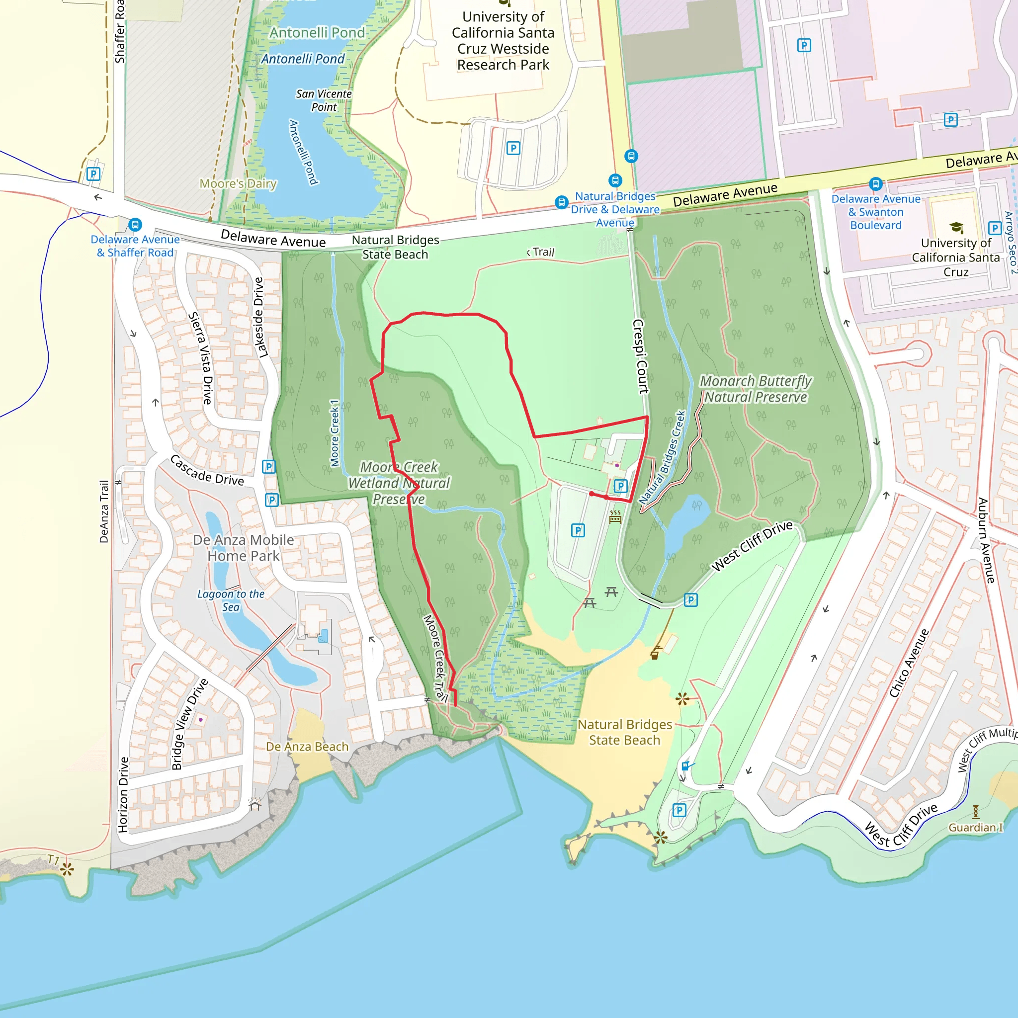 Moore Creek Trail mobile static map