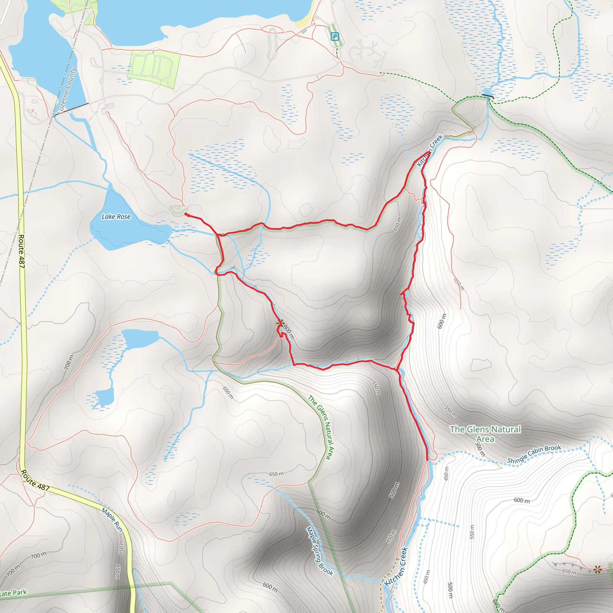 Kitchen Creek and Highland Trail mobile static map