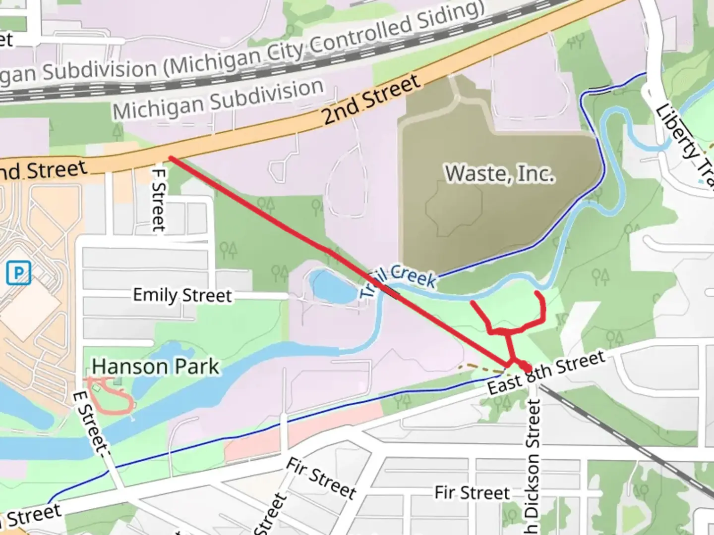 An image depicting the trail Winding Creek Cove Park Walk and its surrounding area.