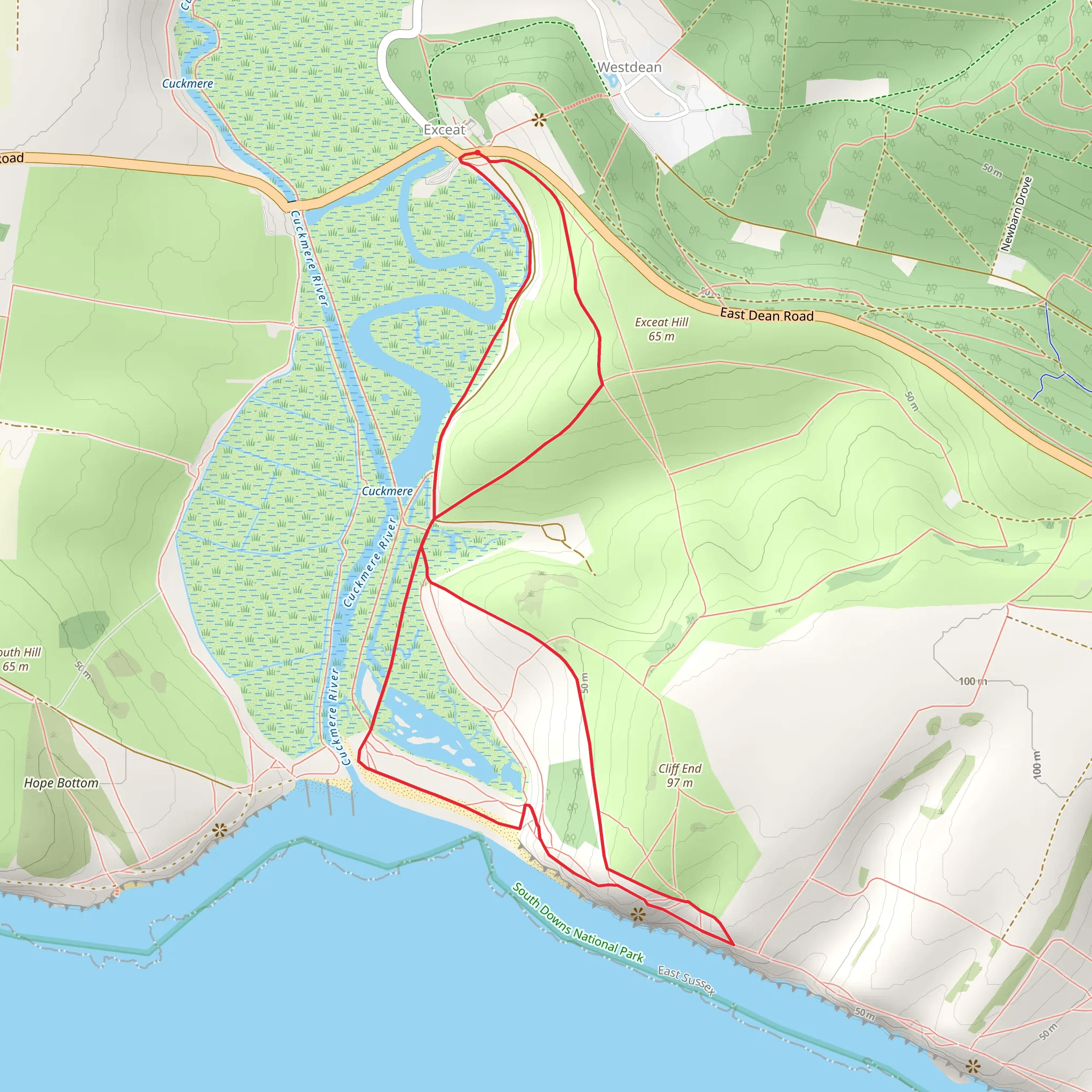 Cuckmere Haven Loop - Seven Sisters Country Park mobile static map