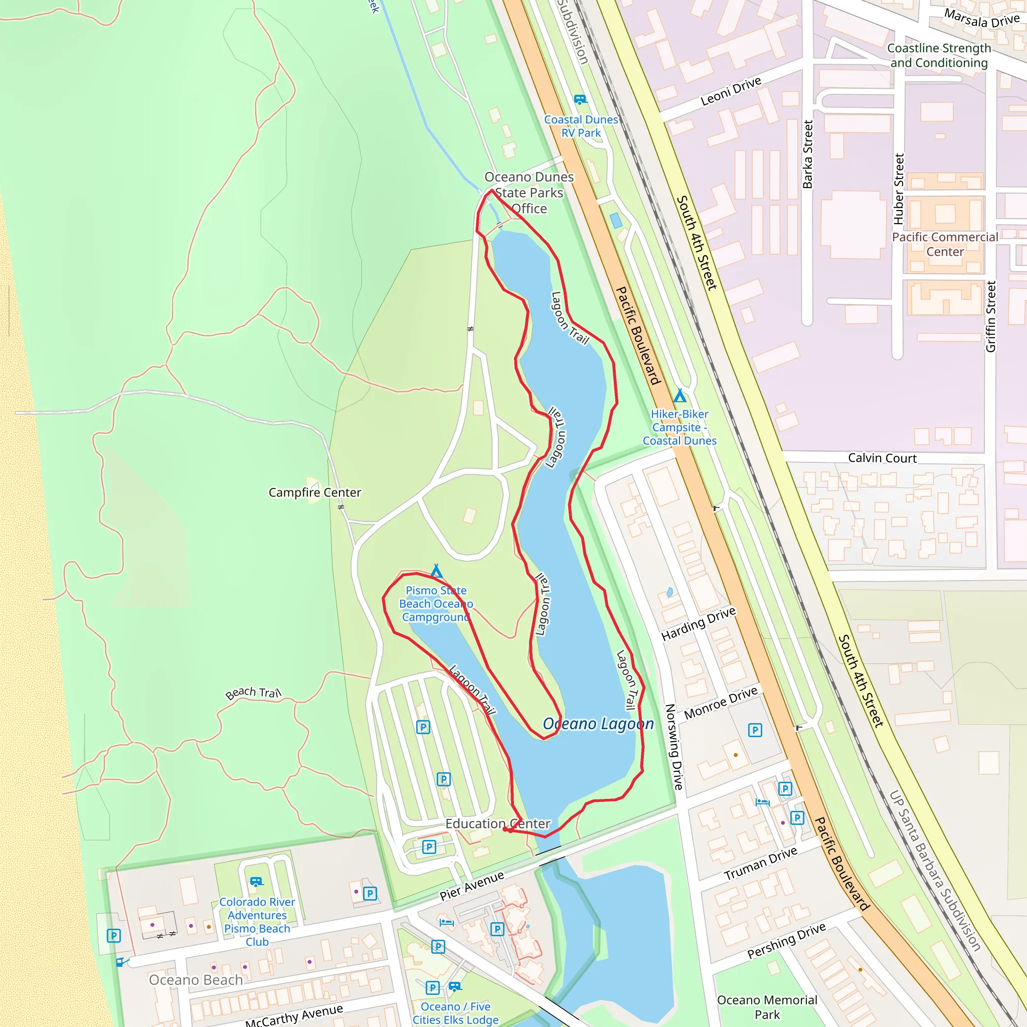 Pismo State Beach Oceano Campground Loop mobile static map
