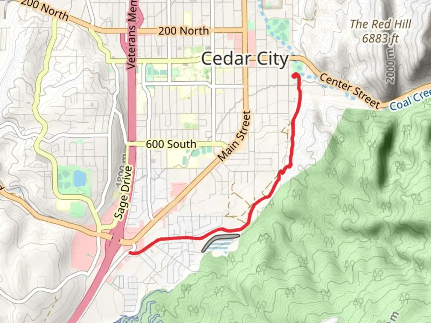An image depicting the trail East Bench Trail and its surrounding area.