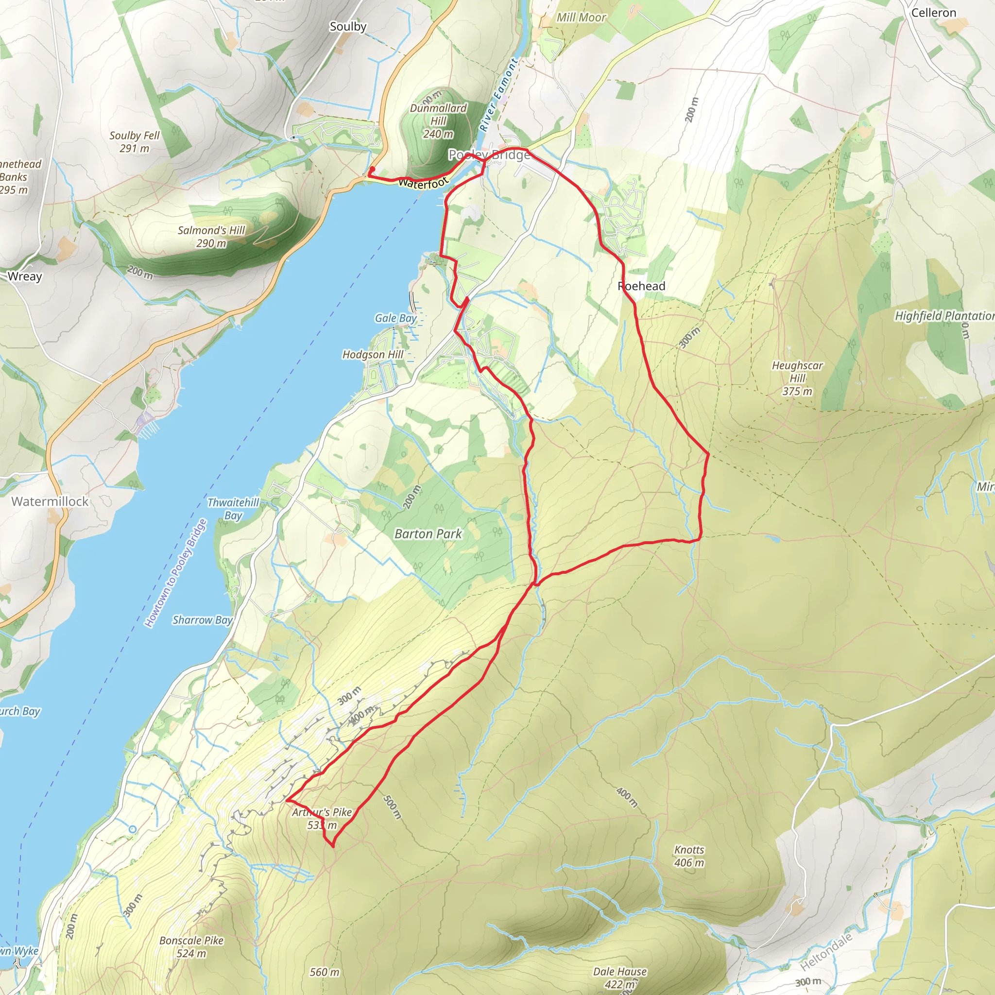 Arthur's Pike and Barton Fell Walk mobile static map