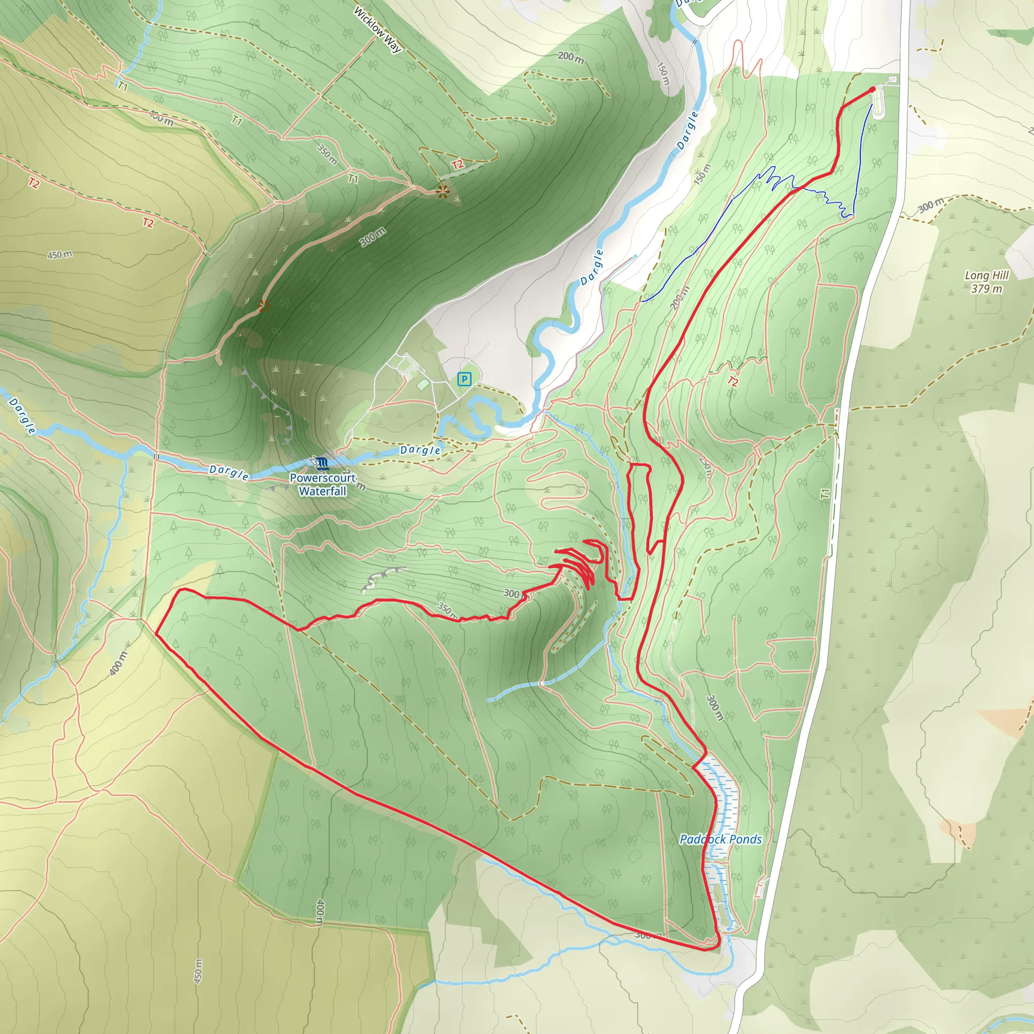 Djouce Woods Loop mobile static map
