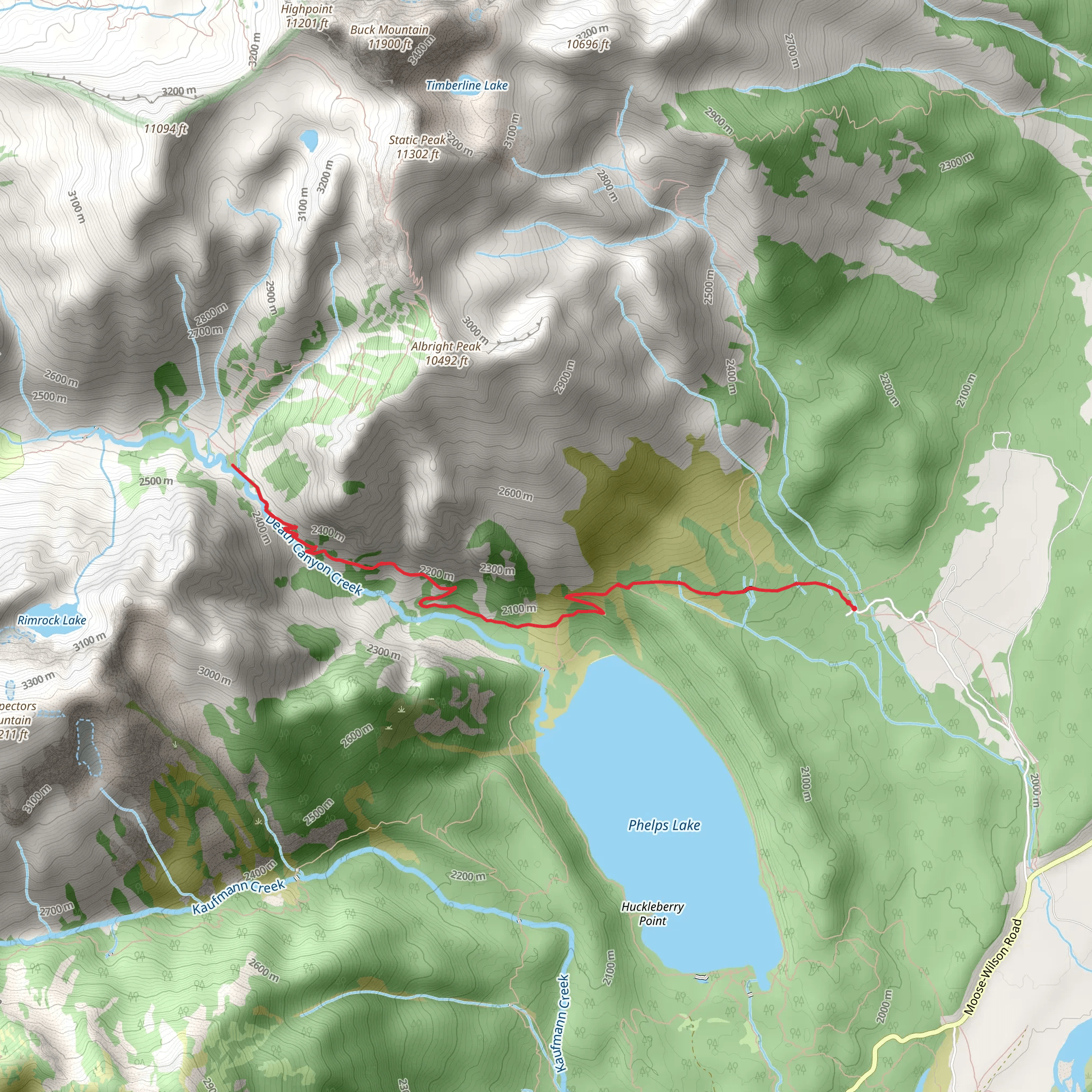 Death Canyon to Patrol Cabin Trail mobile static map