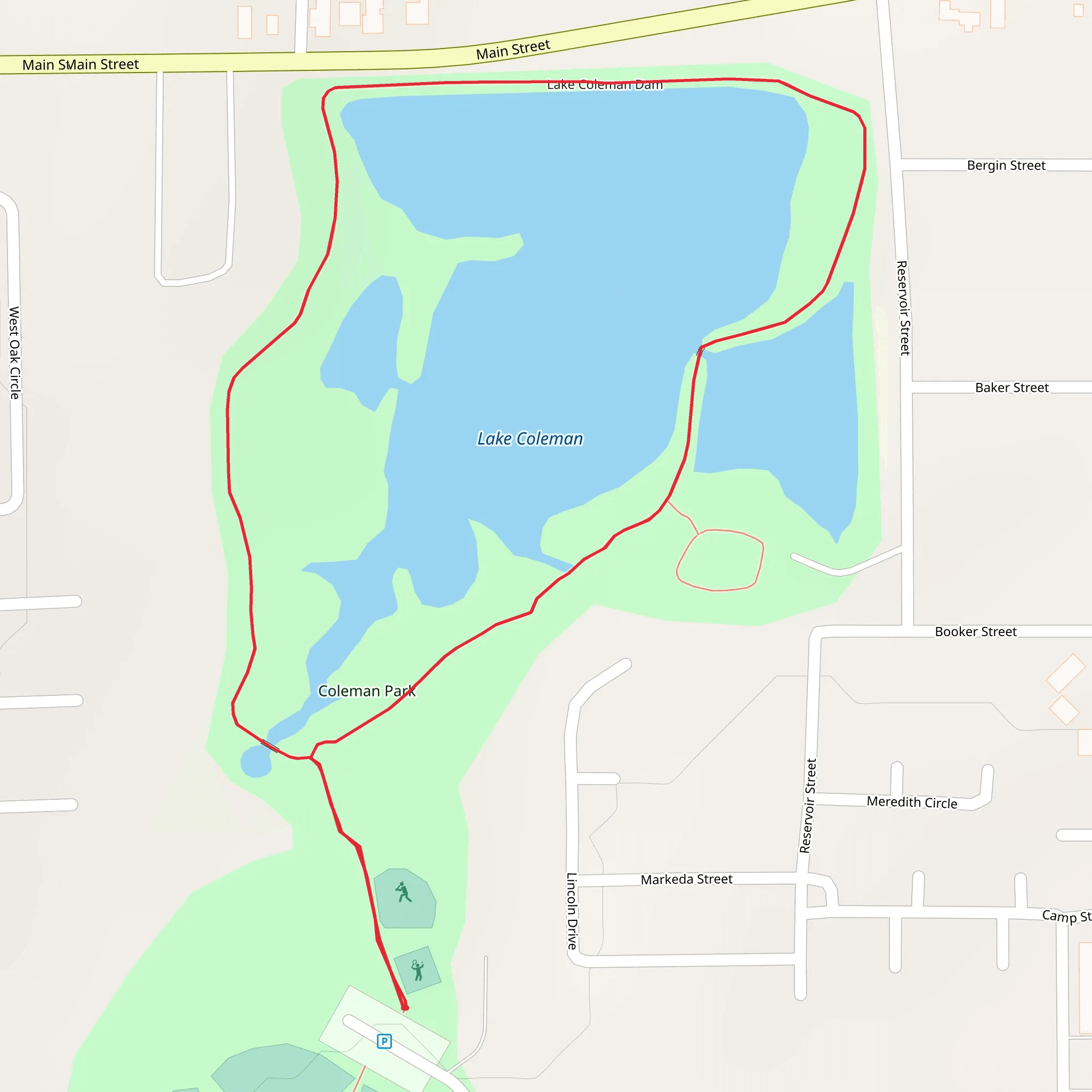 Lake Coleman Loop mobile static map