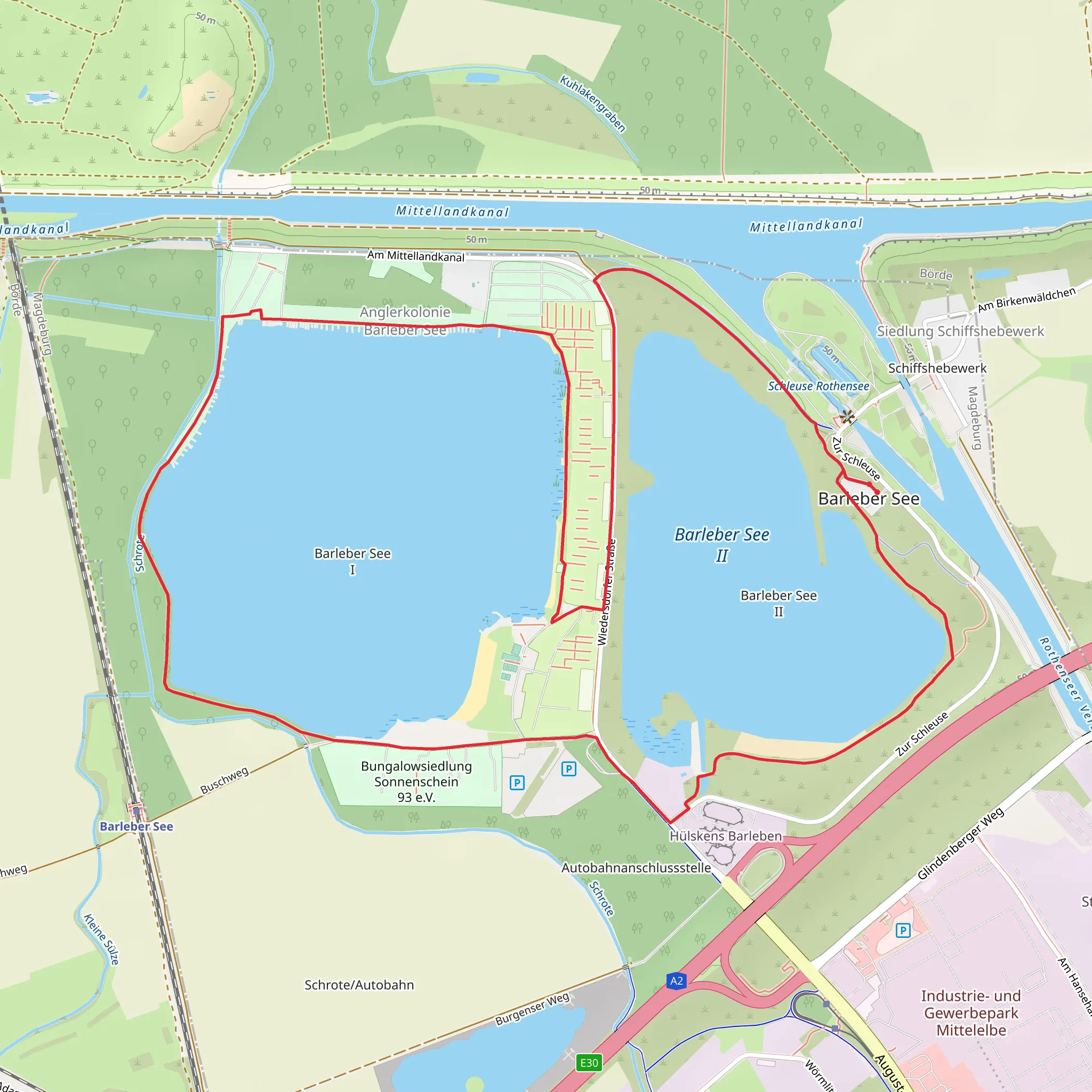 Barleber See I and Barleber See II Loop mobile static map