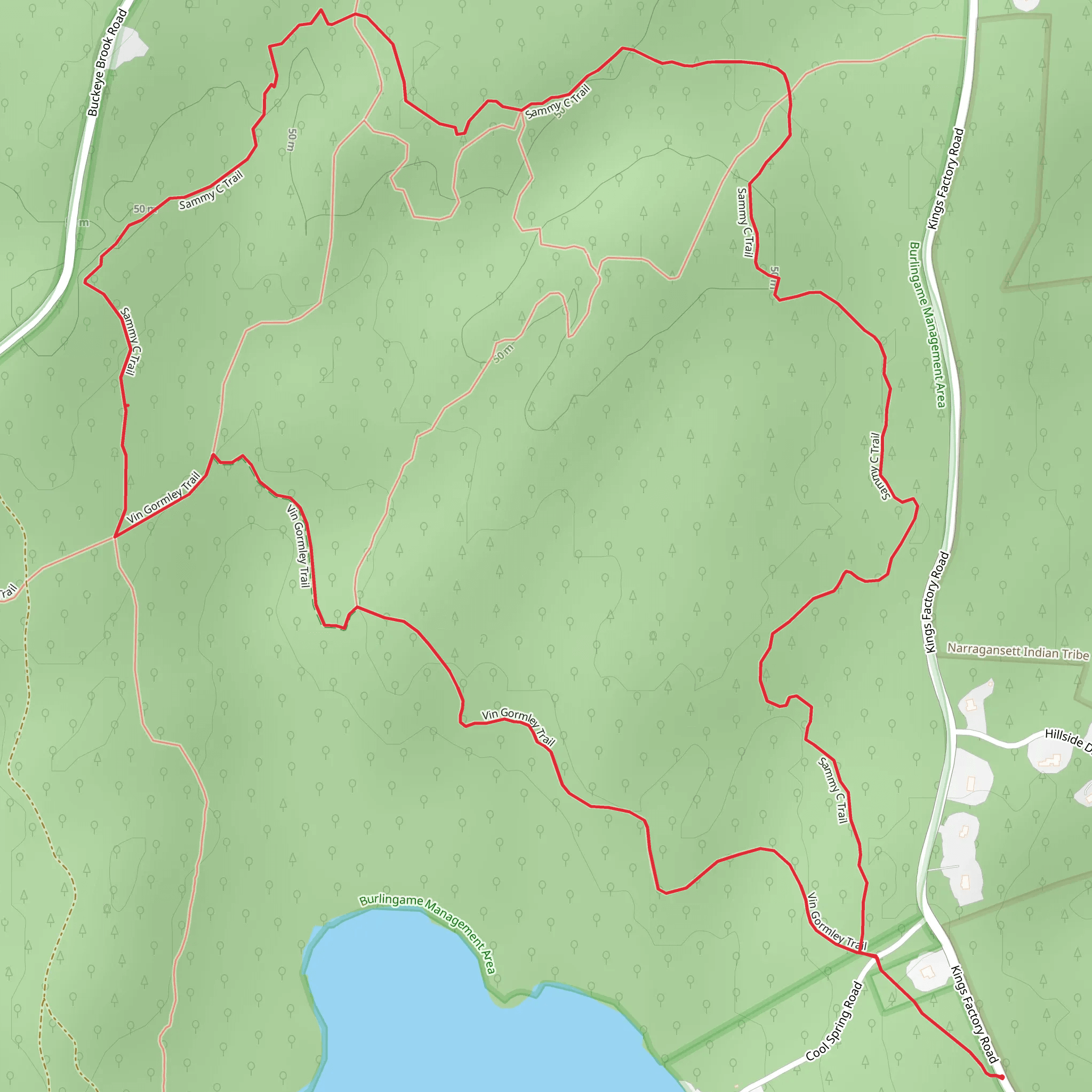 Sammy C and Vin Gormley Loop Trail mobile static map