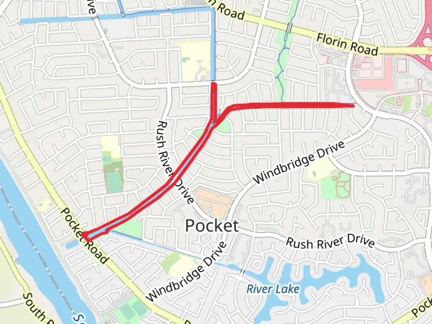 An image depicting the trail Charter Point Park and Potuguese Community Park and its surrounding area.